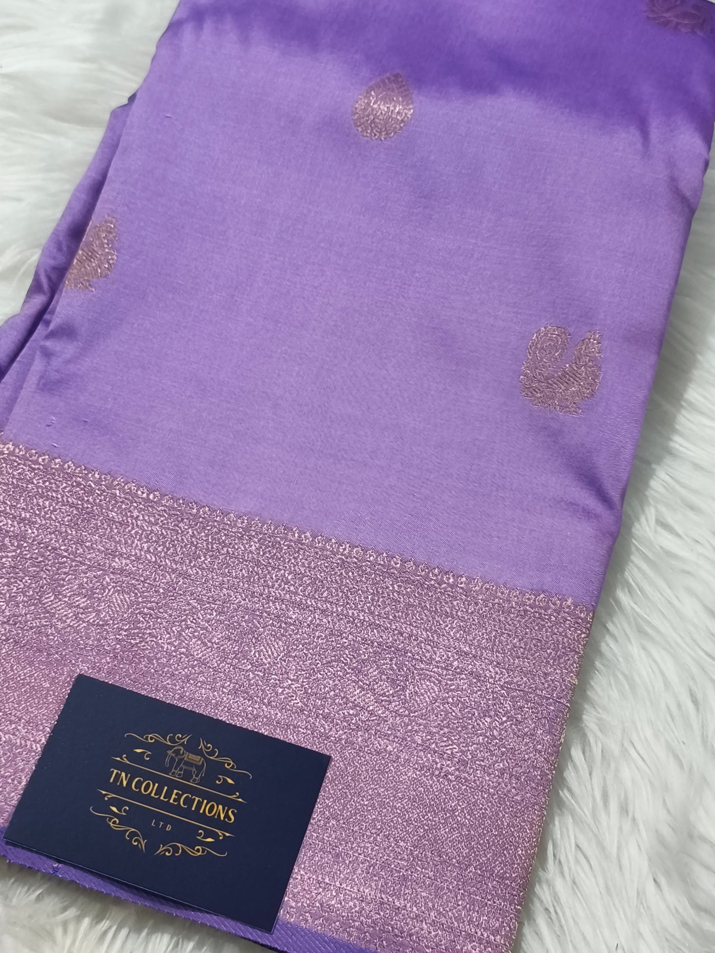 Lavender colour Kanchi Soft Silk Saree