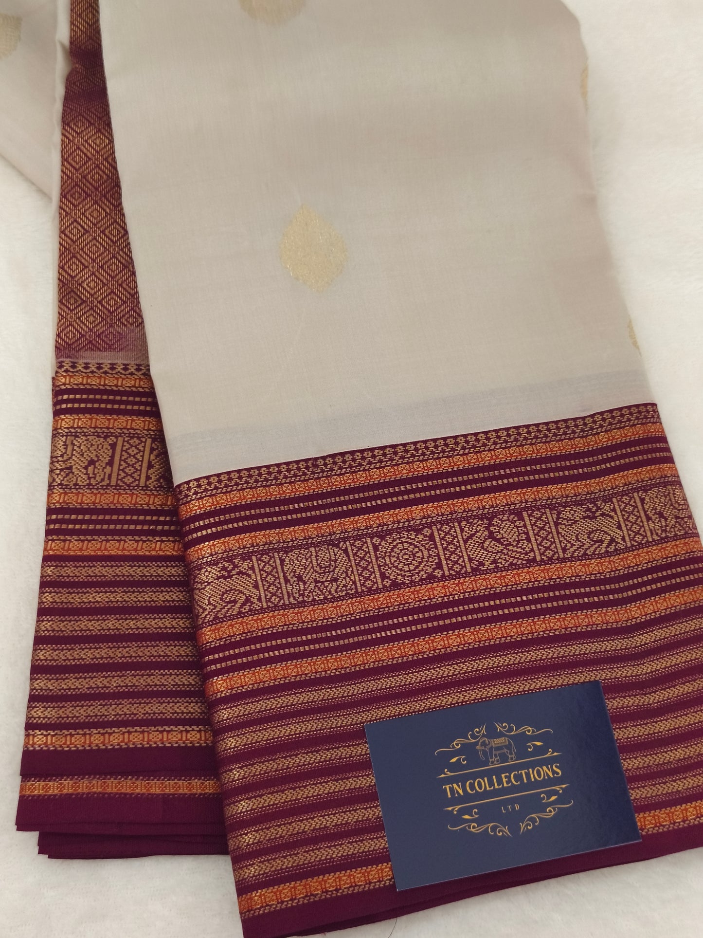 Pure handloom Kanchipuram Silk Saree( Off White)