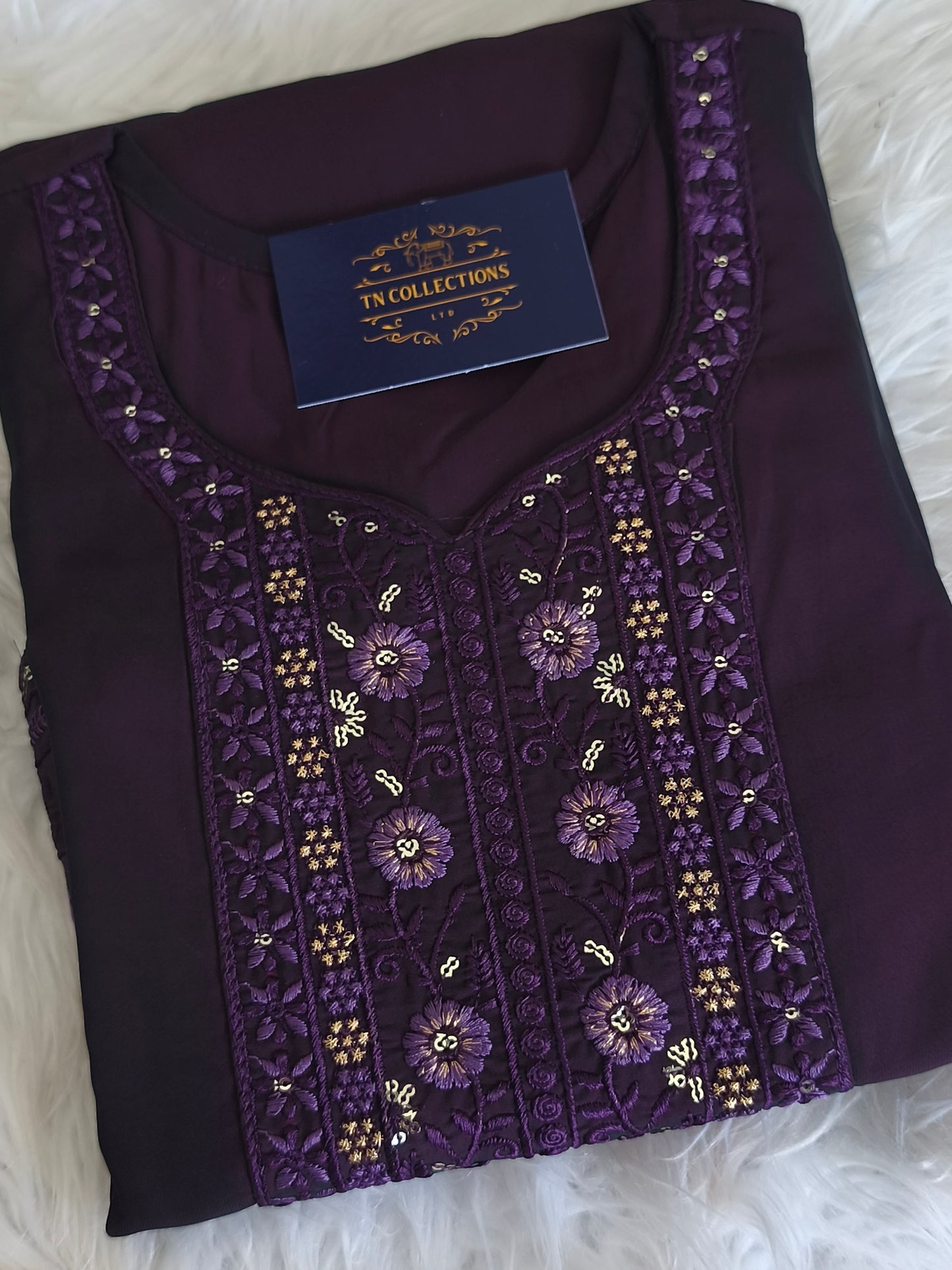 Stylish 3 Piece Embroidered Side Open Shalwar Suit with Floral Dupatta – (Size XL)