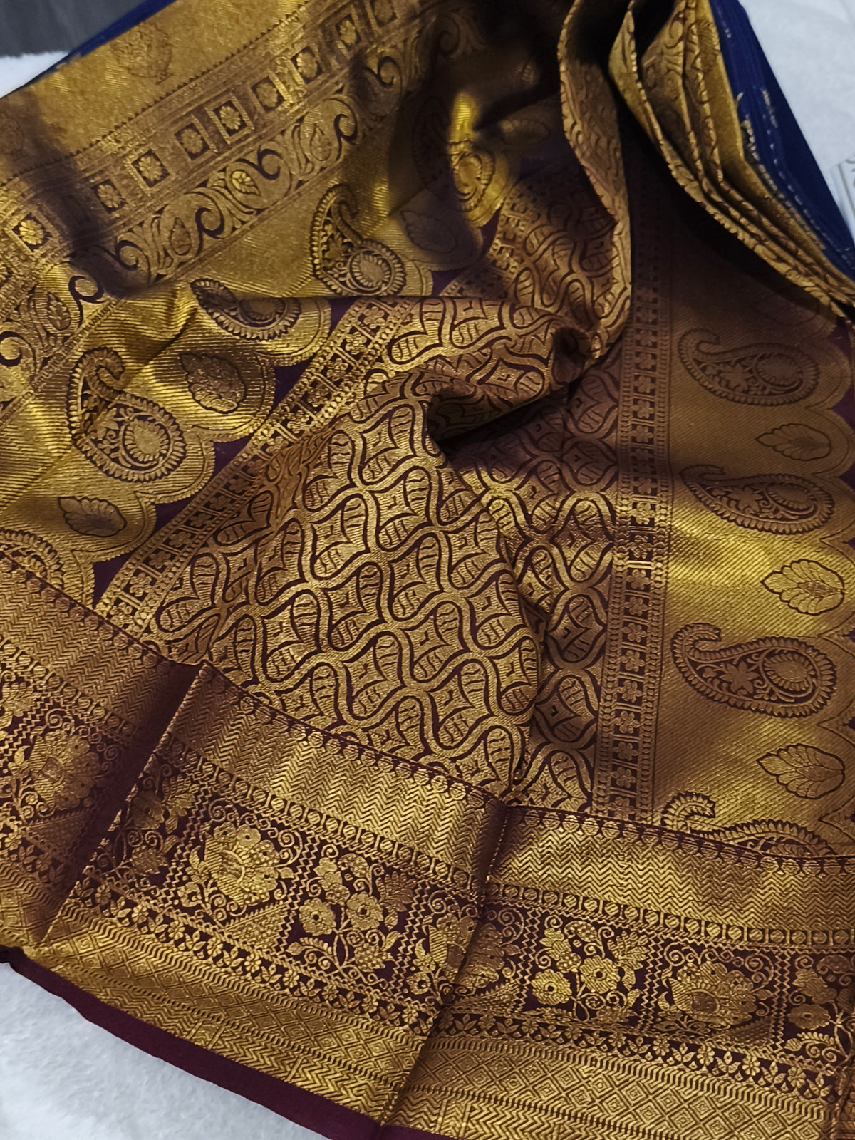 Kanchi Semi Silk Saree with contrast blouse