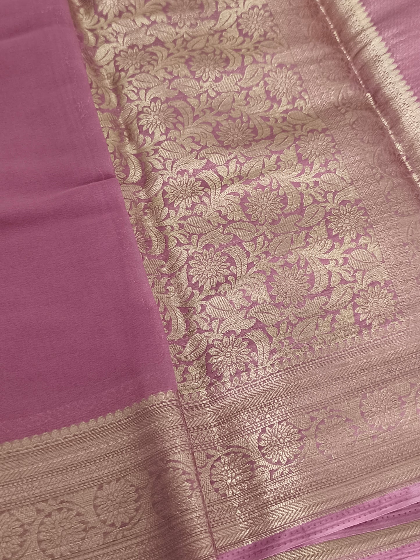 Dusky Pink colour Chiffon Georgette Party Saree