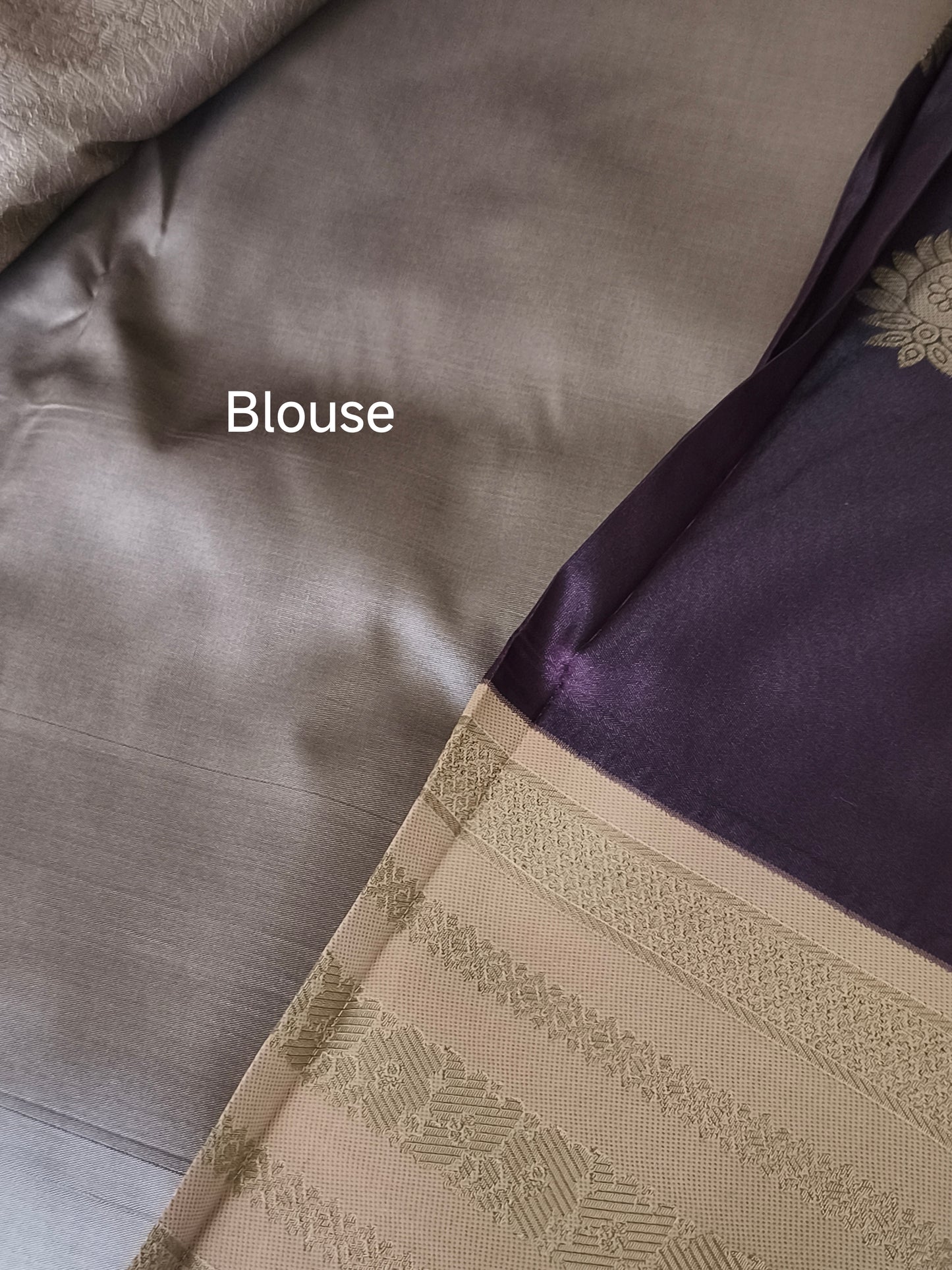Kanchi Semi Silk saree with contrast blouse and rich pallu