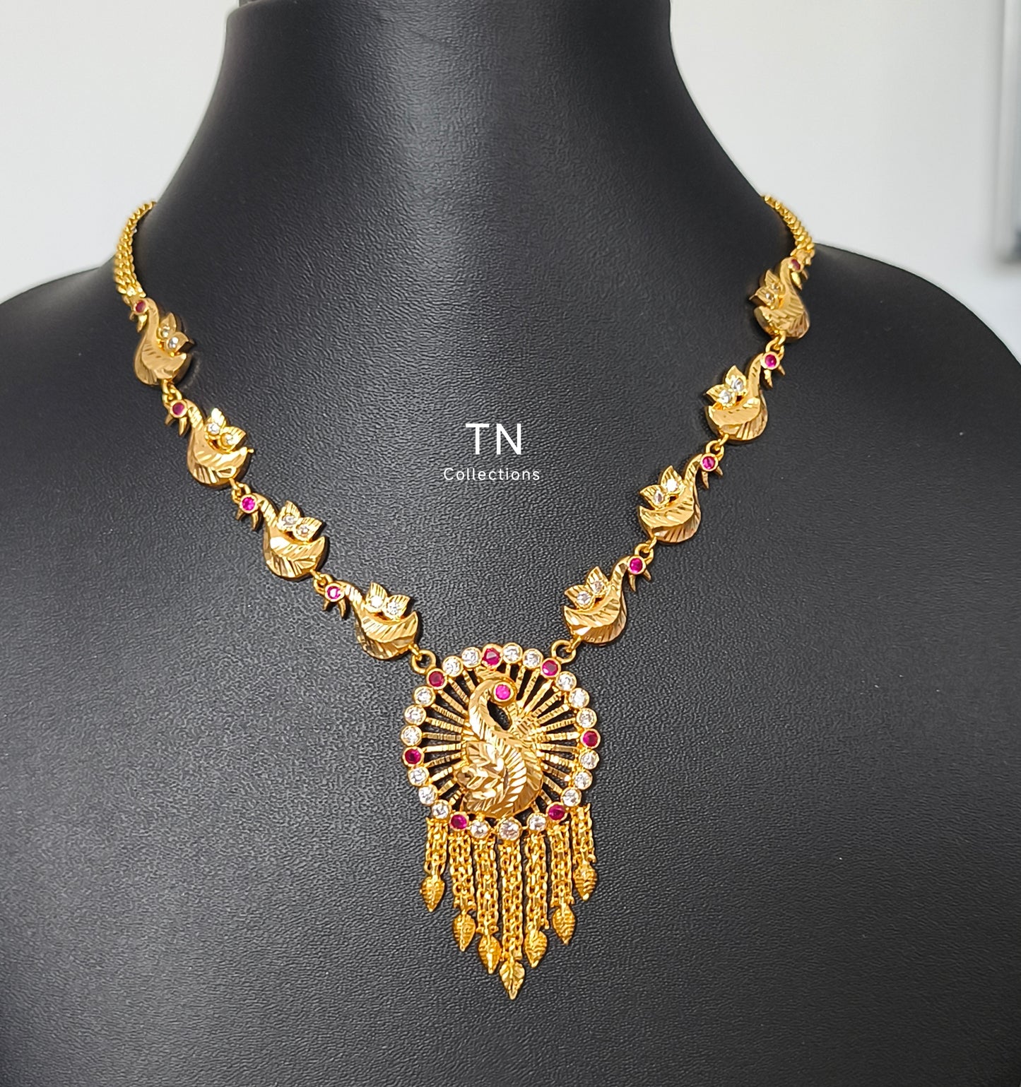 Micro gold plated Peacock Design Necklace Set