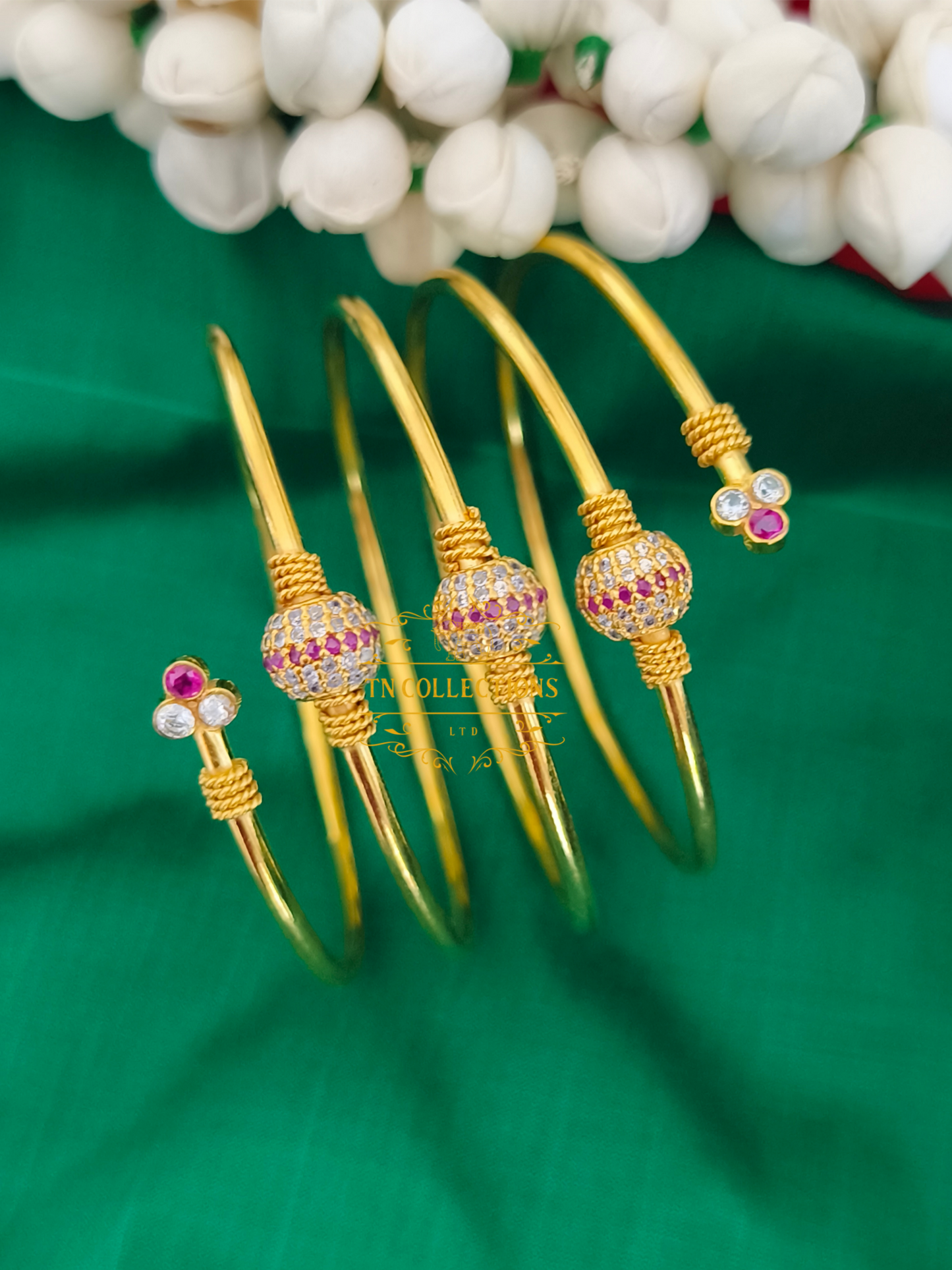 22ct Gold plated Traditional Bangle (Ball Design)