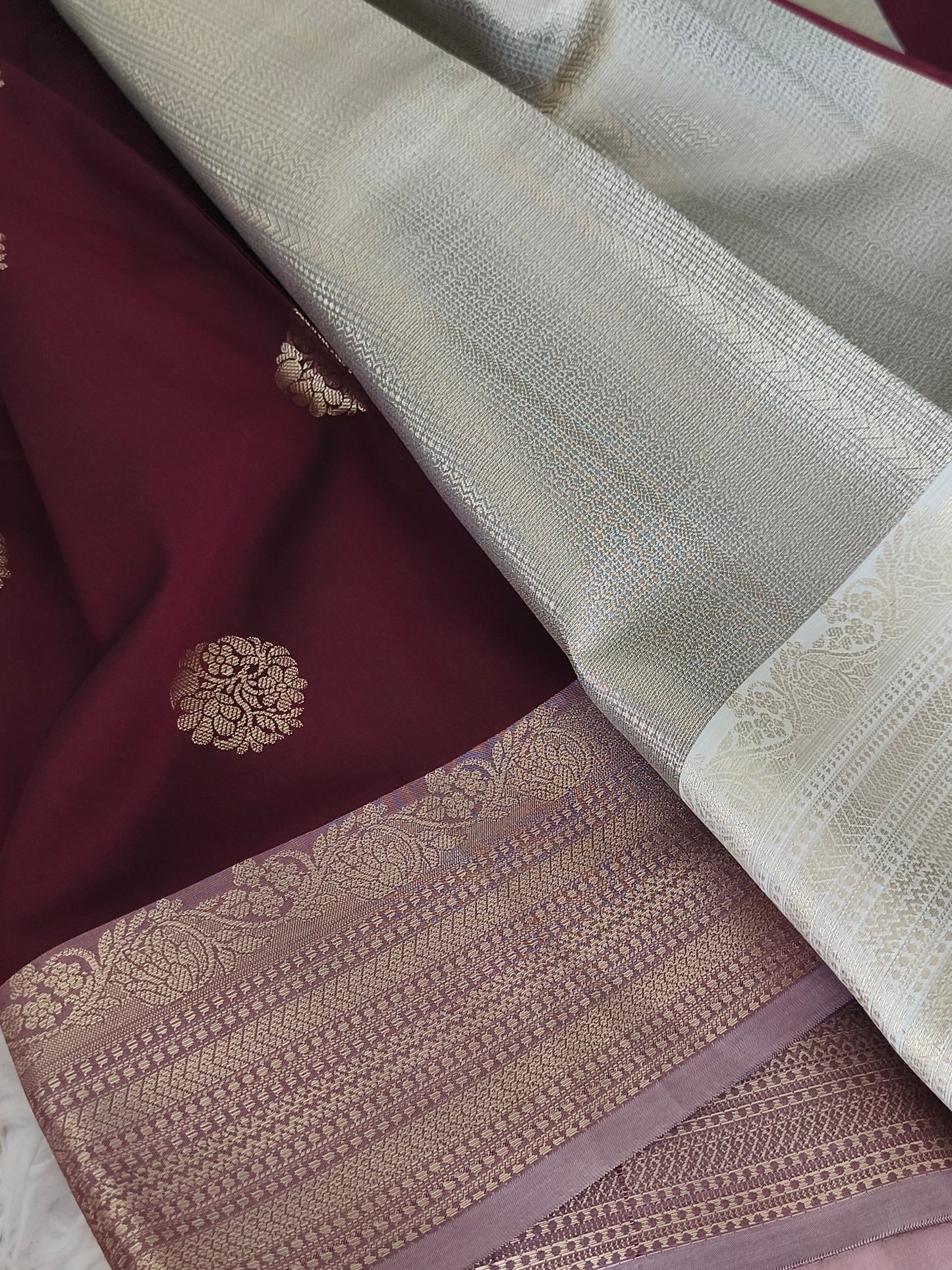 Banarasi Semi Katan Semi Silk Saree (Maroon)