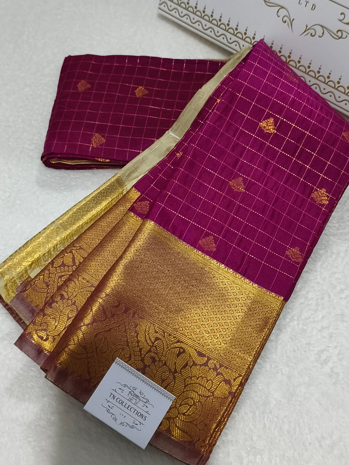 Premium kanchi Checked Semi Silk Saree