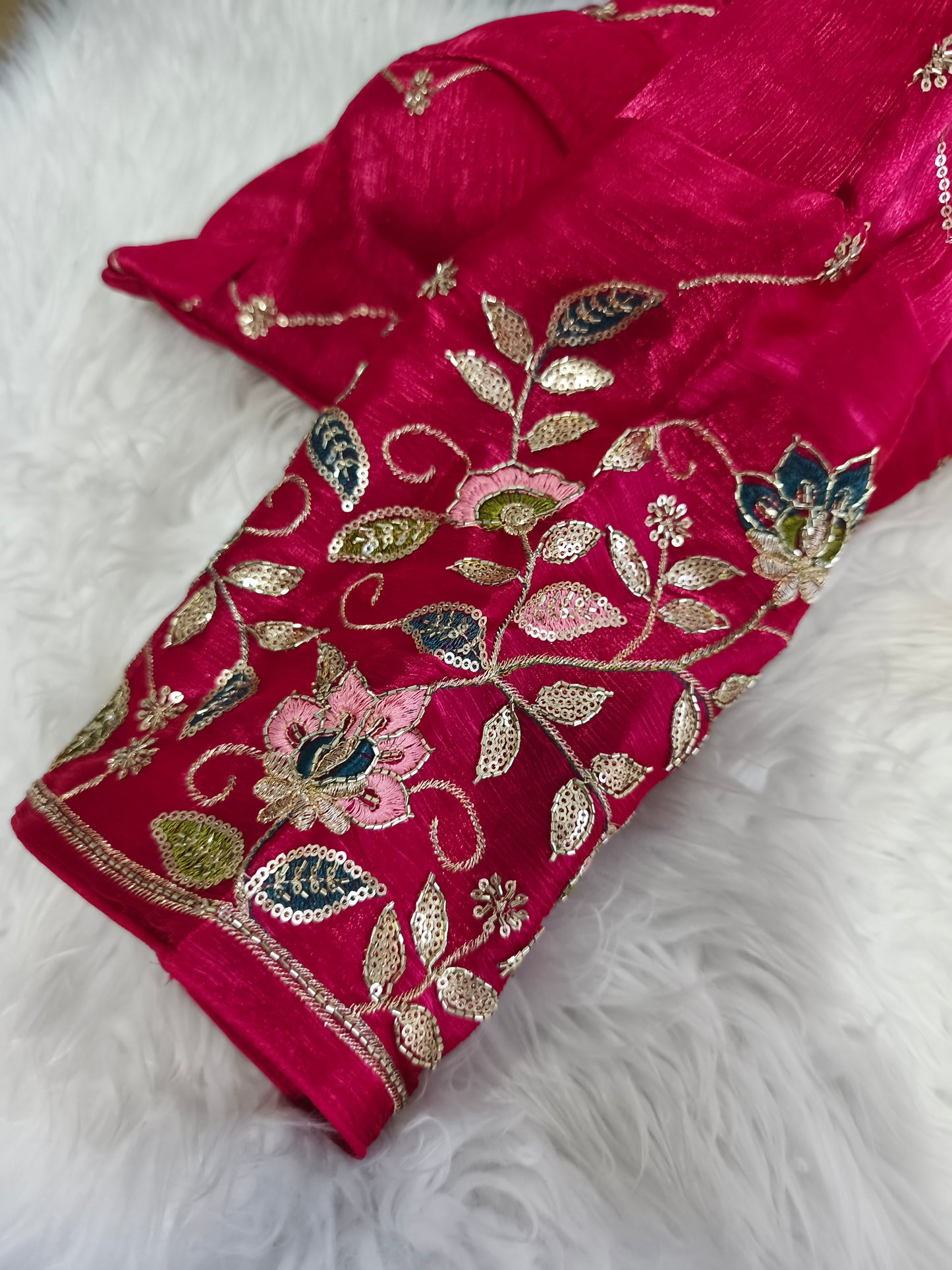 Readymade Saree Blouse (Pink)