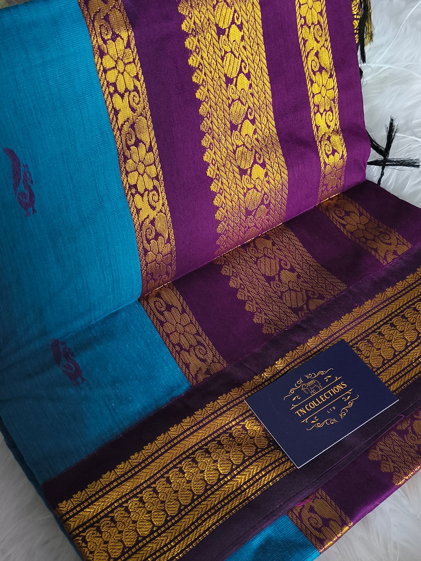 Blue Kalyani Cotton Pattu Saree