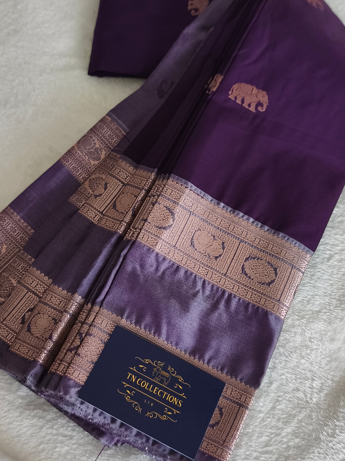 Premium kanchi Semi Silk Saree with contrast blouse