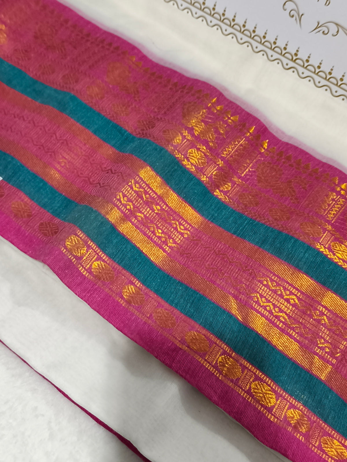 Kerala Special Mul Cotton Saree with Kanchi Border