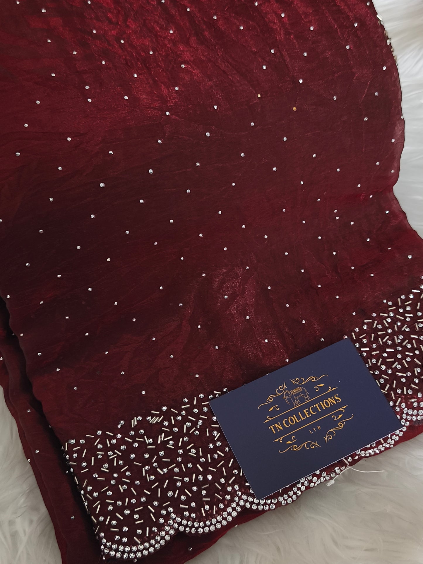 Maroon Space Silk Party Saree