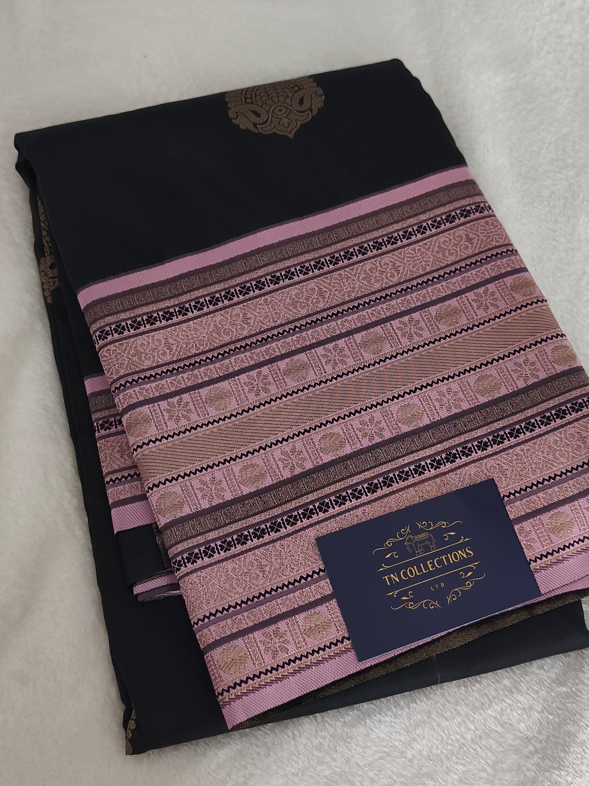 Black Kanchi semi silk Saree