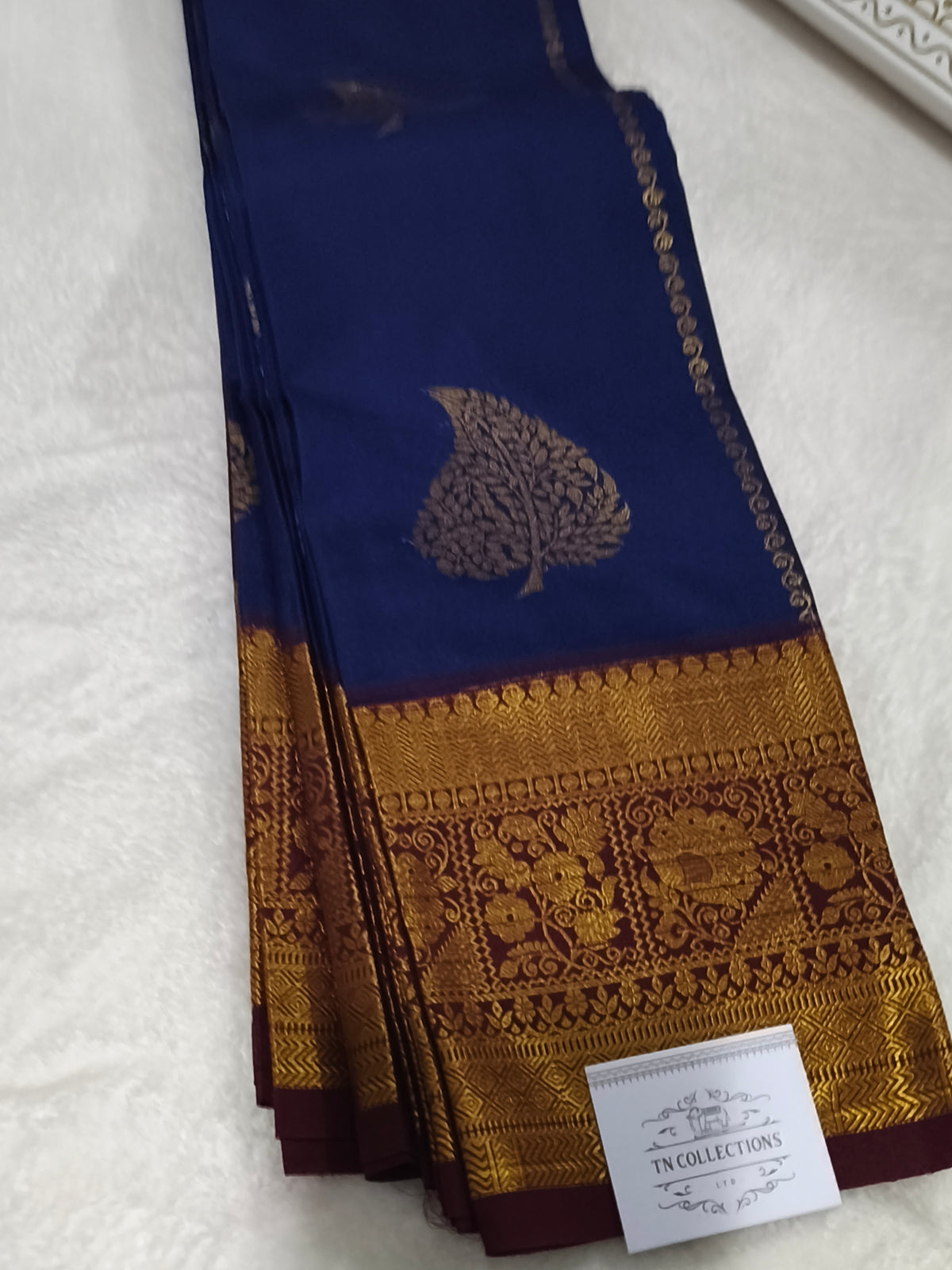 Kanchi Semi Silk Saree with contrast blouse