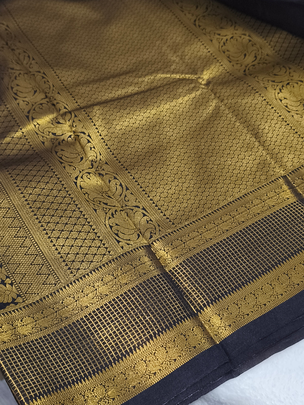 Coffee Brown Premium Semi Kanchipuram Silk Saree
