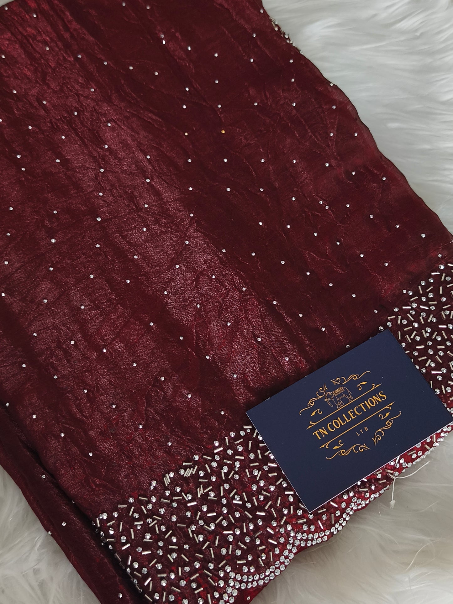 Maroon Space Silk Party Saree