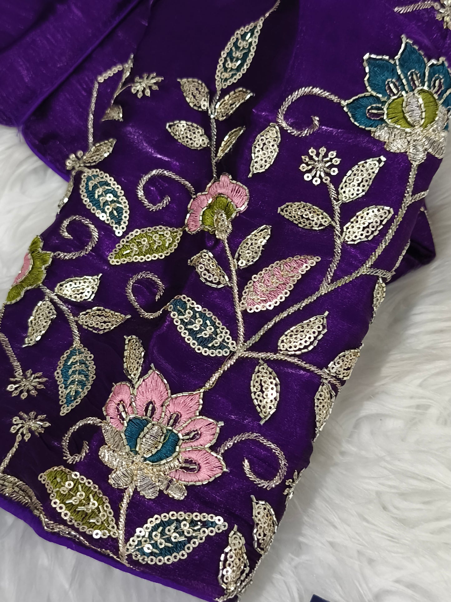 Readymade Saree Blouse(Purple)