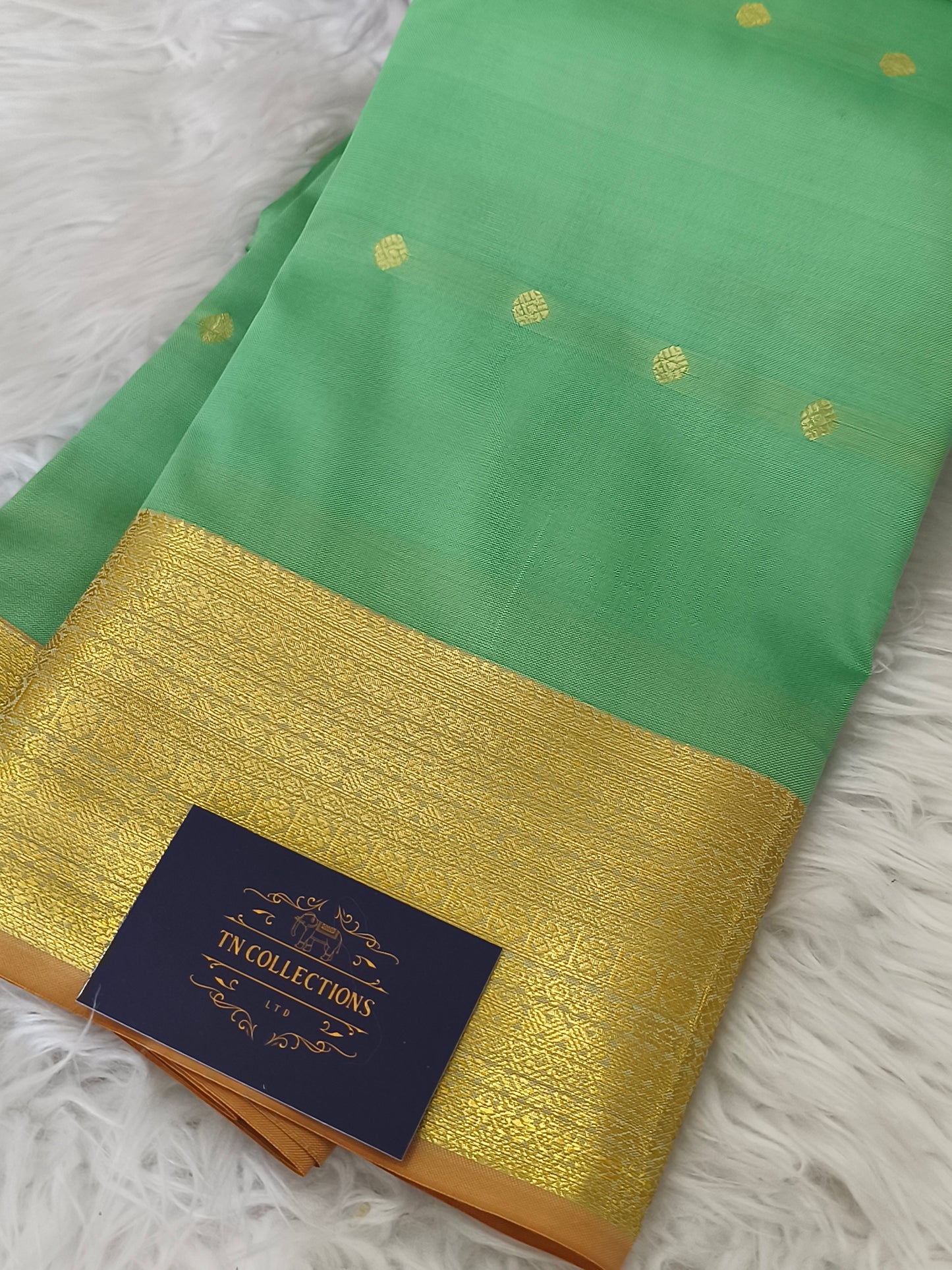 Semi Soft Silk Saree (Mint Green)