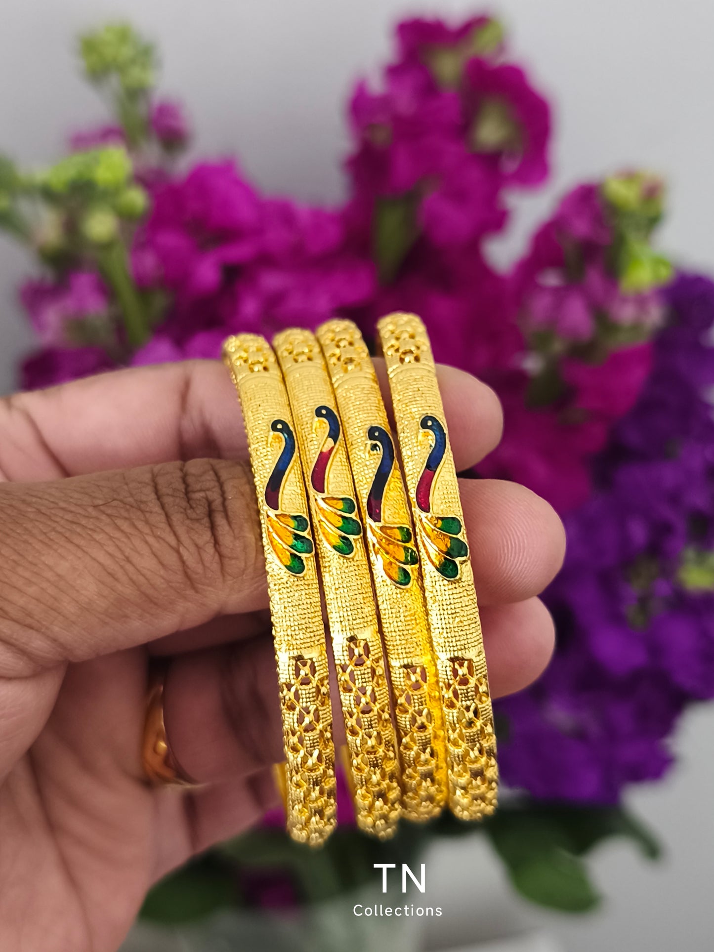 One gram gold plated Peacock Bangles
