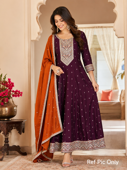 Grand 3pcs Party wear Anarkali Dress