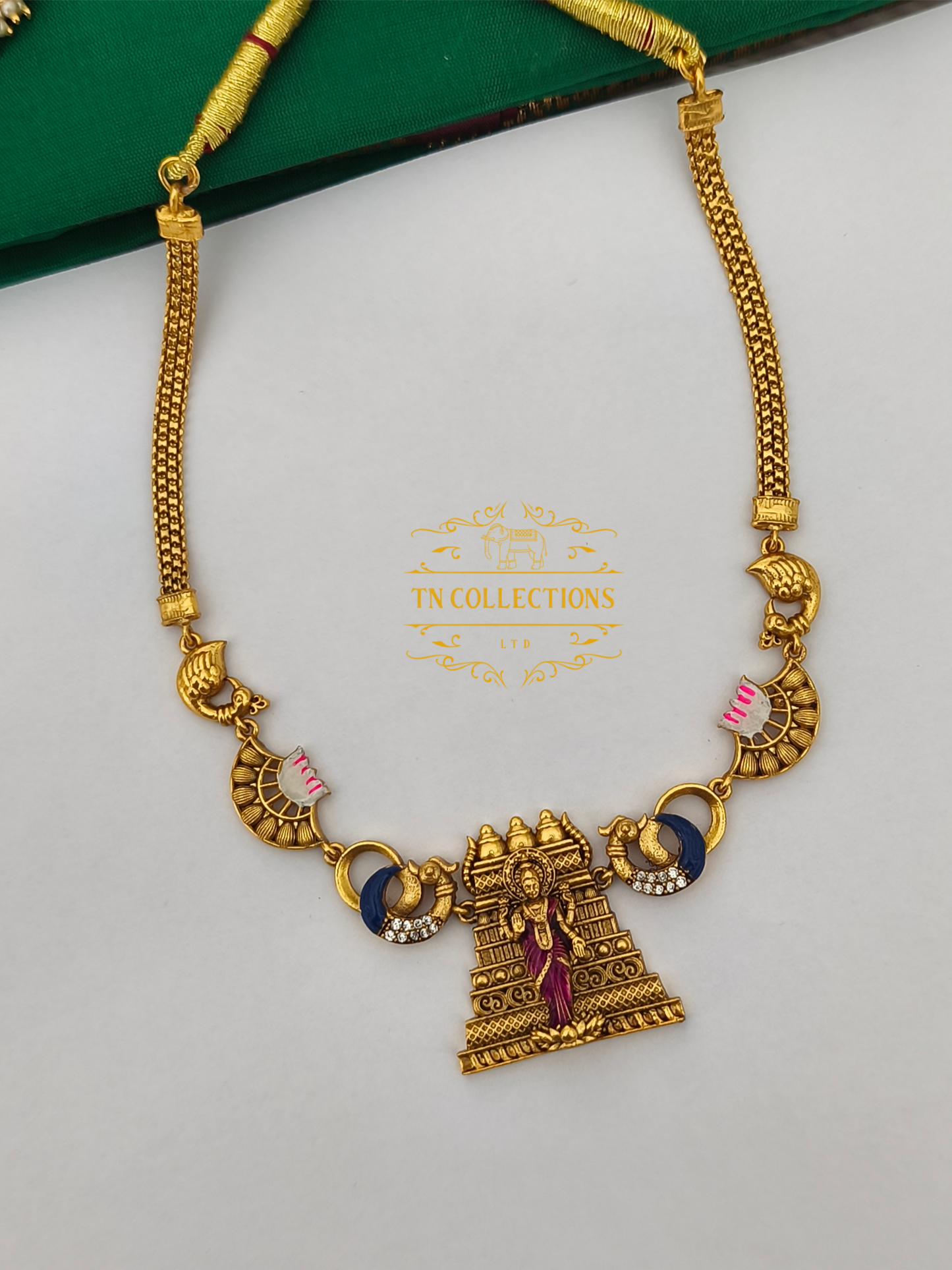 Antique Polish Traditional Meenakshi Necklace Set