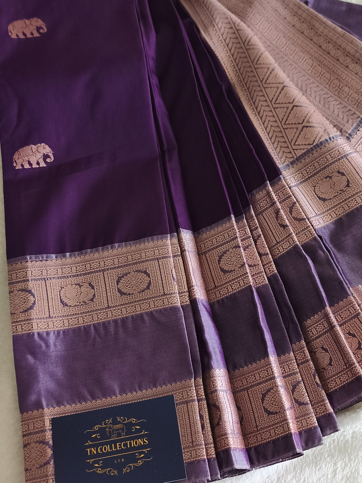 Premium kanchi Semi Silk Saree with contrast blouse