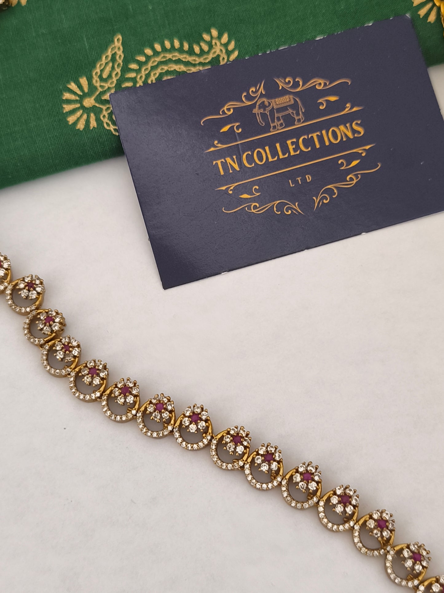 Matte finish cz hip chain