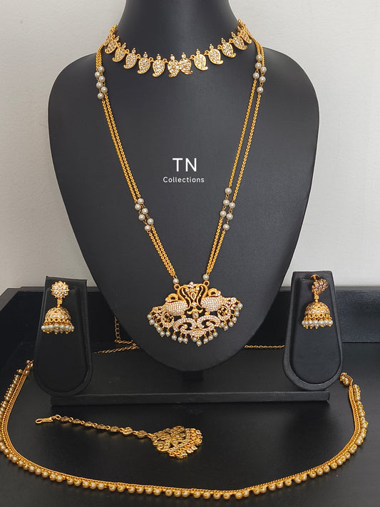 Unique Trendy Micro gold plated Semi Bridal Set