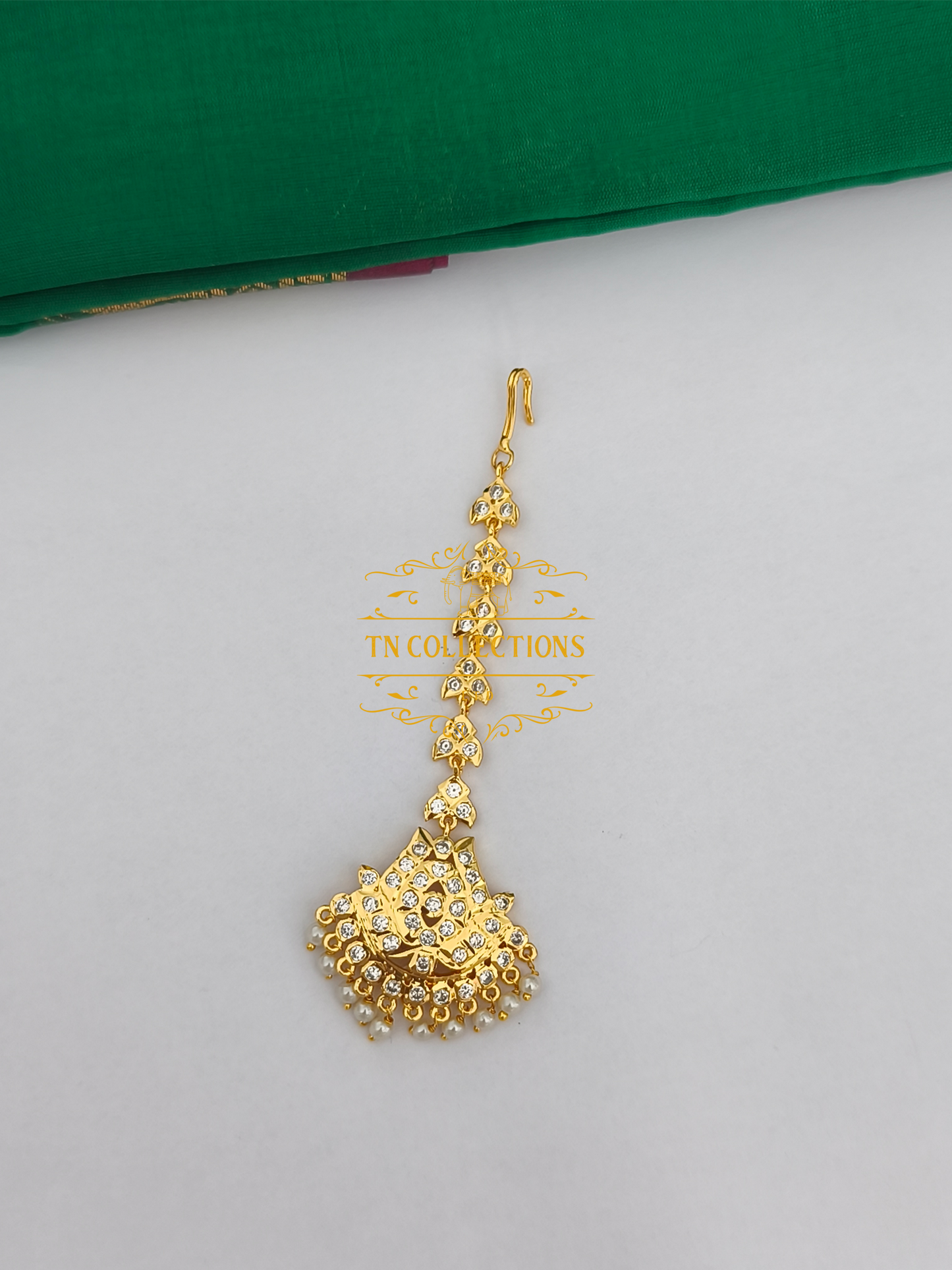 Micro Gold-Plated Tikka (Full white stones)