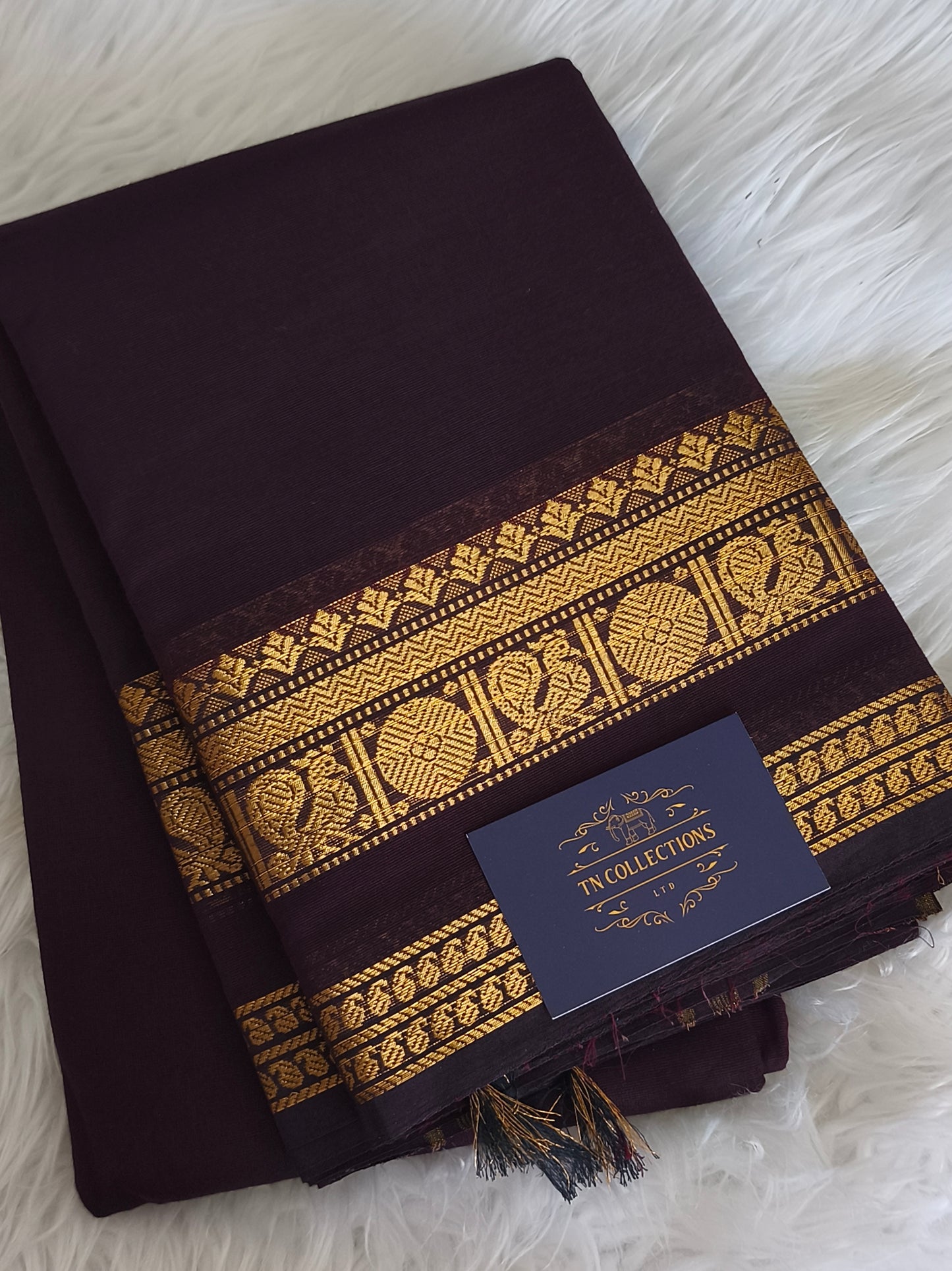Trendy Coffee Brown Pure Kanchi Cotton Saree