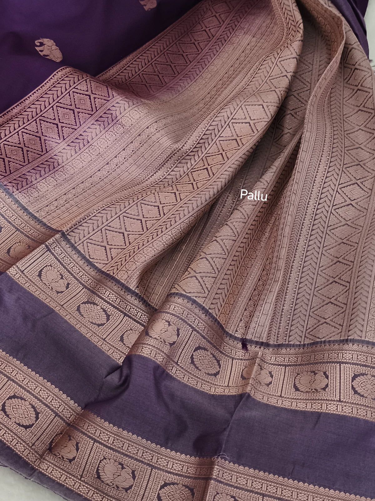 Premium kanchi Semi Silk Saree with contrast blouse
