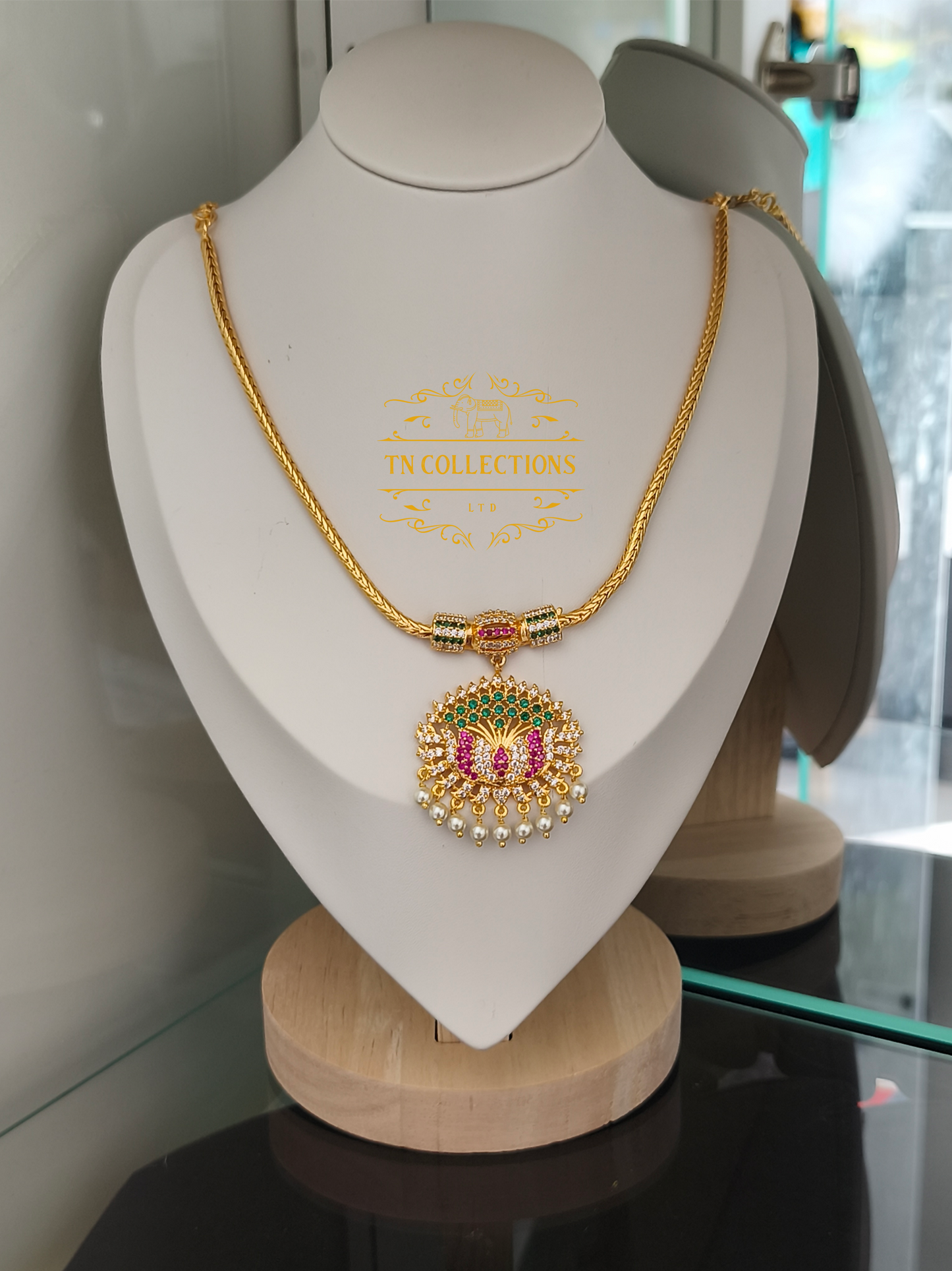 Micro Gold-Plated Traditional Necklace (Attiyal) Multicoloured