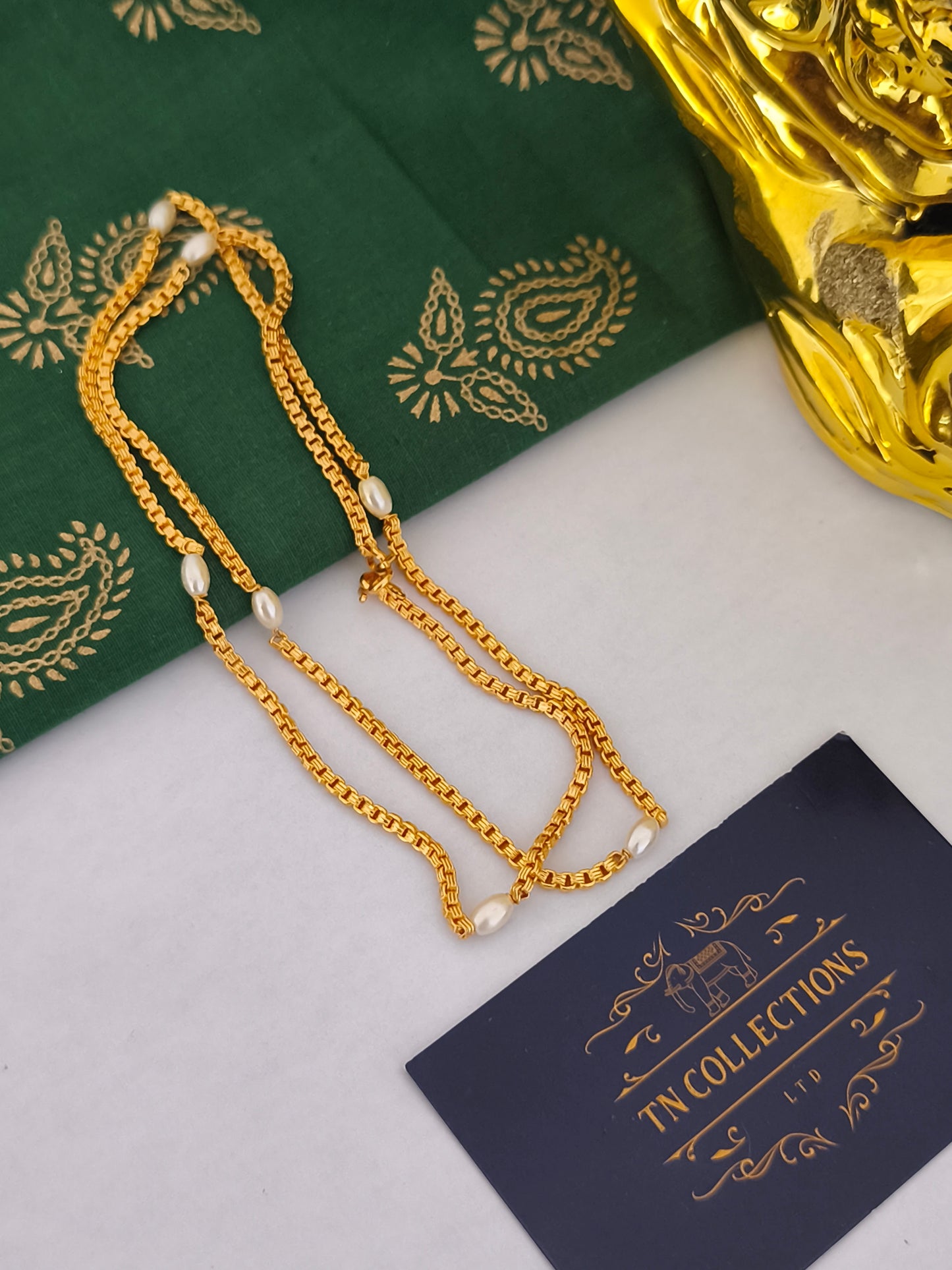 Micro gold Pearl chain