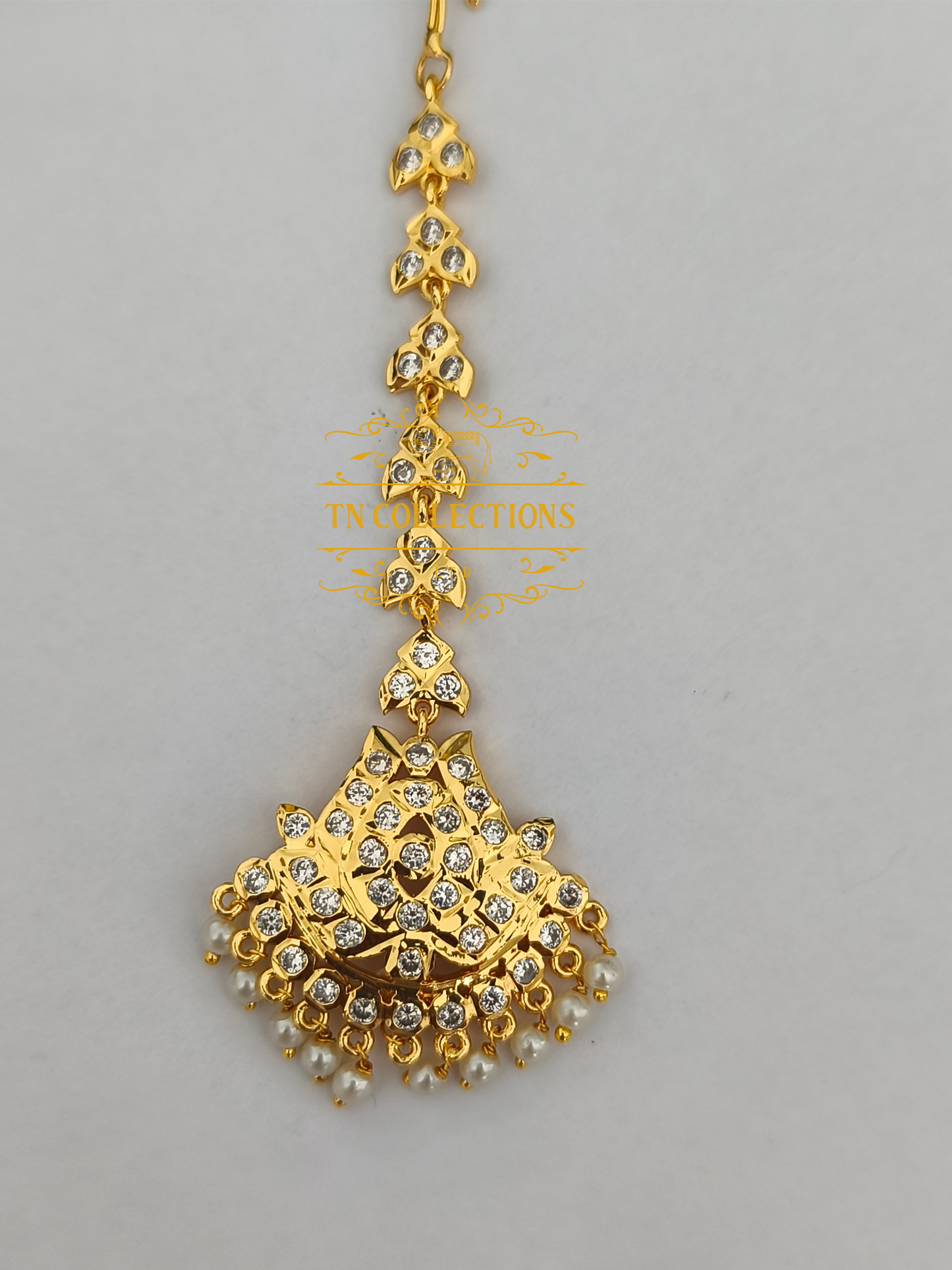 Micro Gold-Plated Tikka (Full white stones)