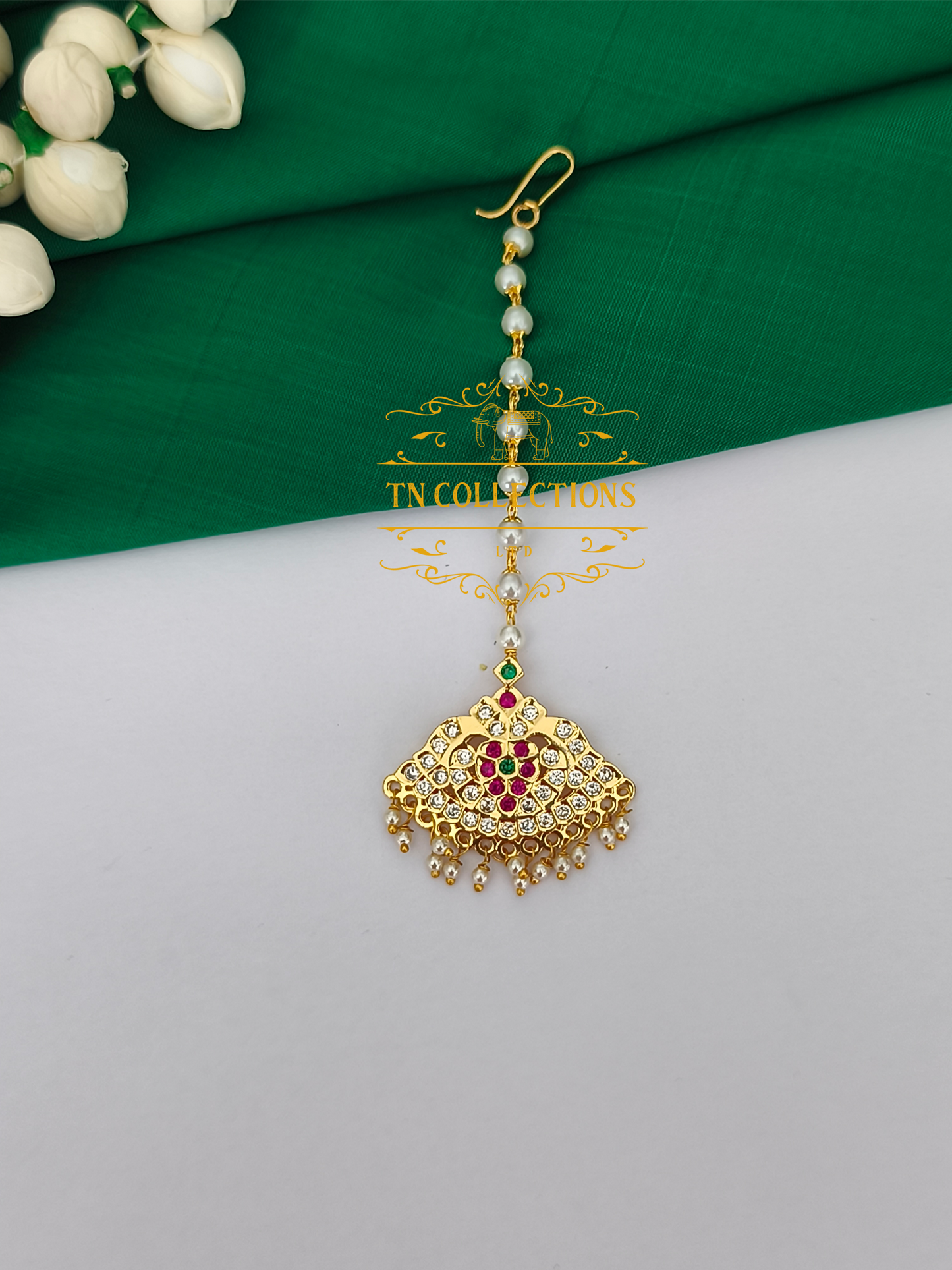 Micro Gold Finish cz Tikka (Multicoloured stones)