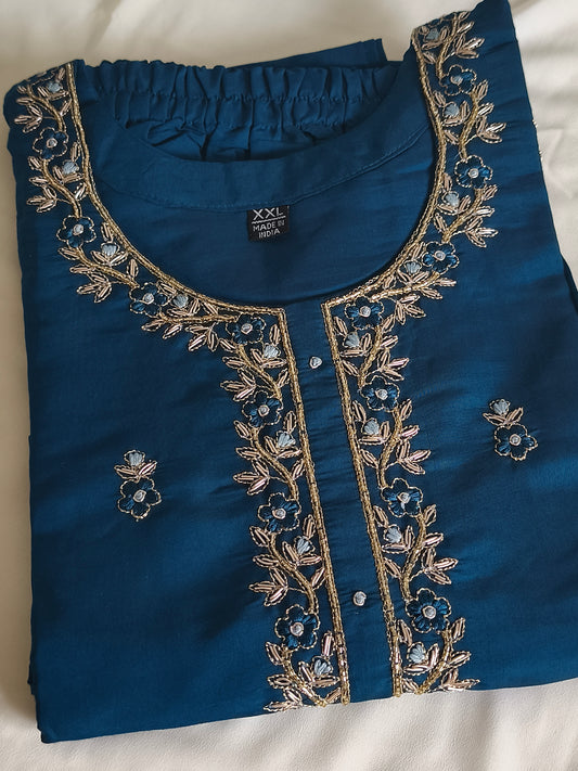 Teal blue Readymade Shalwar
