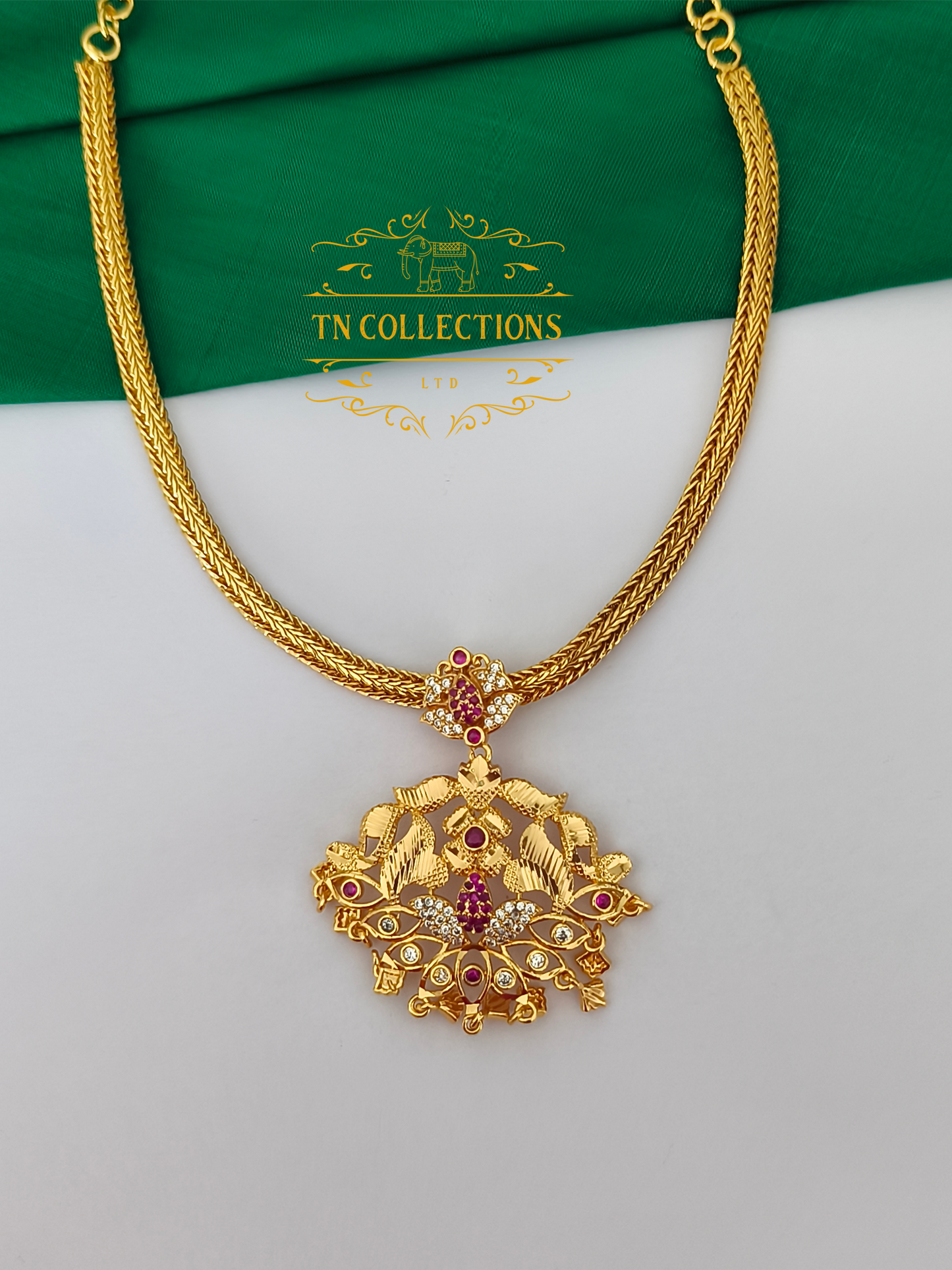 Micro Gold Finish Cz Premium Necklace