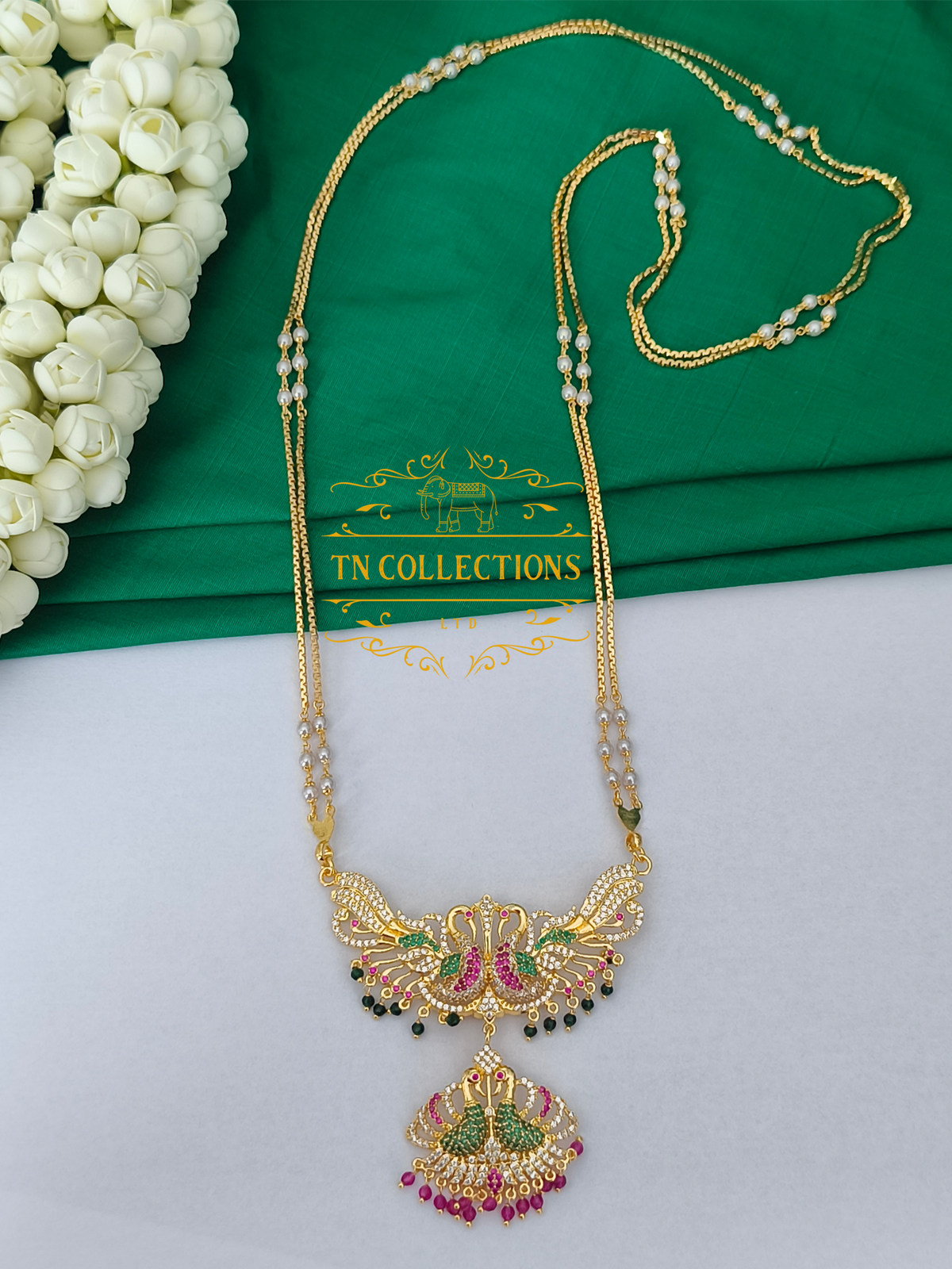 Trendy Peacock Design Semi Bridal Set (Multicoloured)