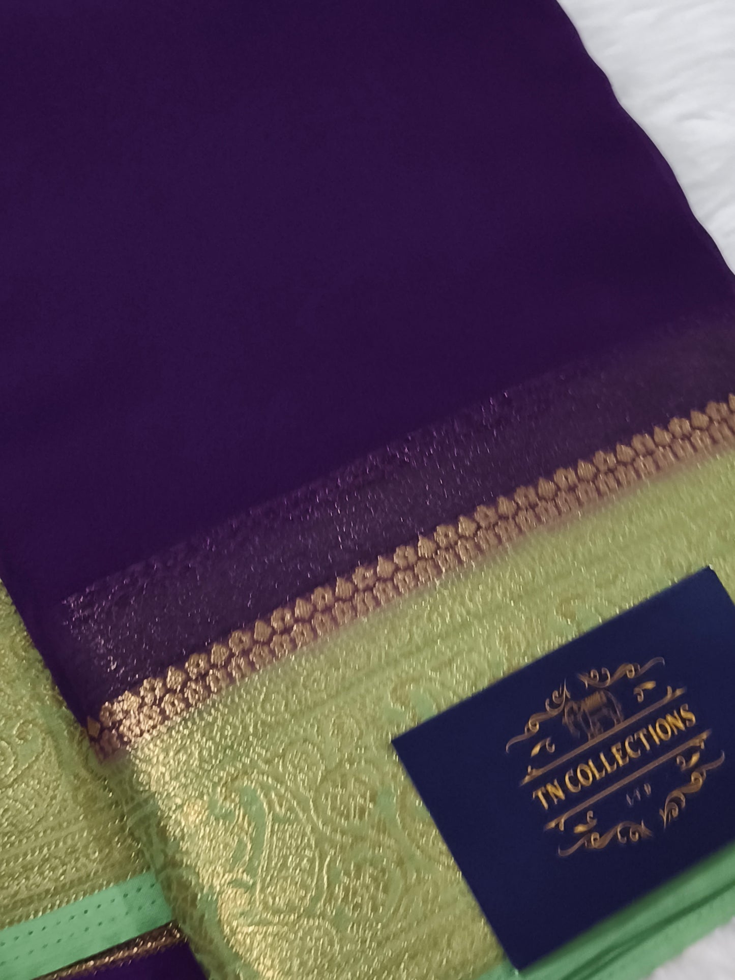 Purple Chiffon Georgette saree