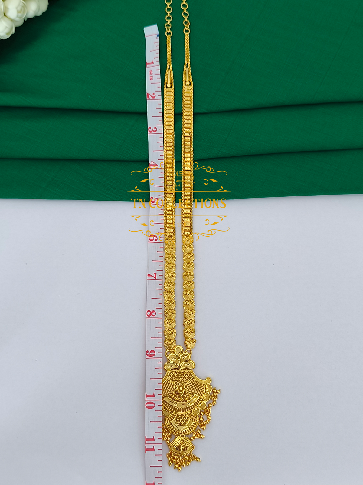 Gold Plated Traditional Long Haaram with Earrings