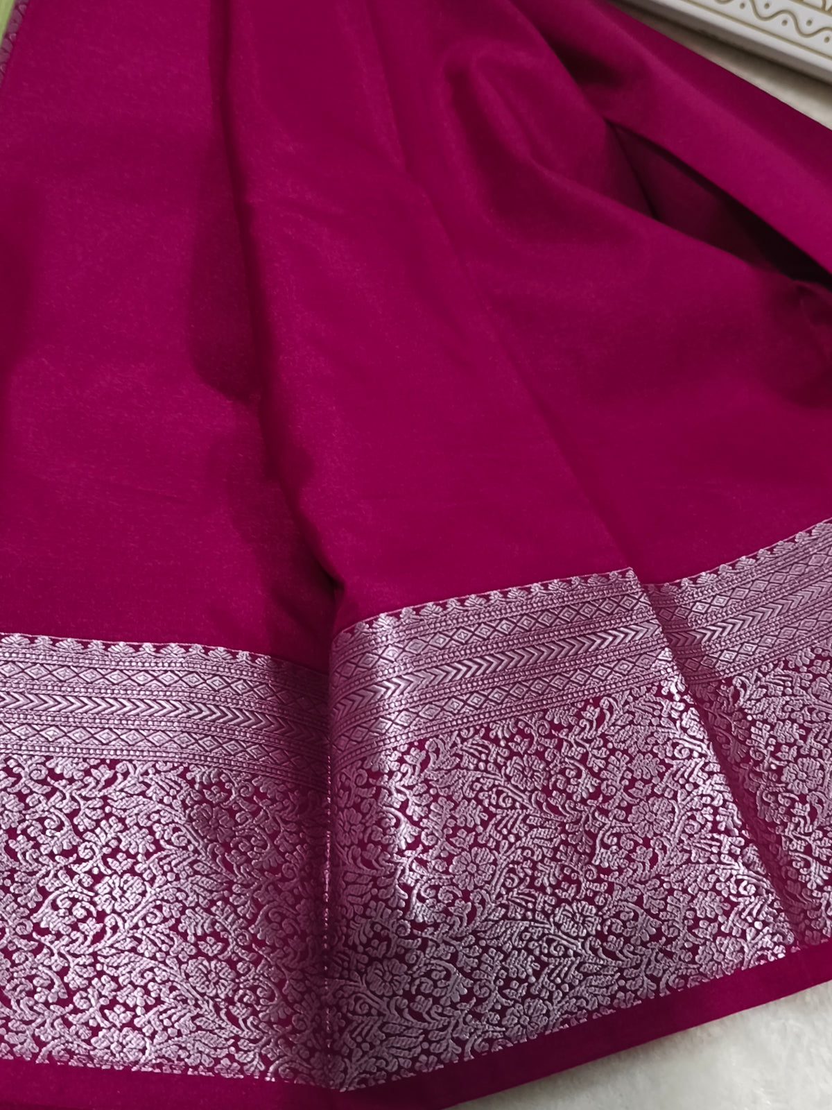 Kanchi Semi silk saree (Silver zari)