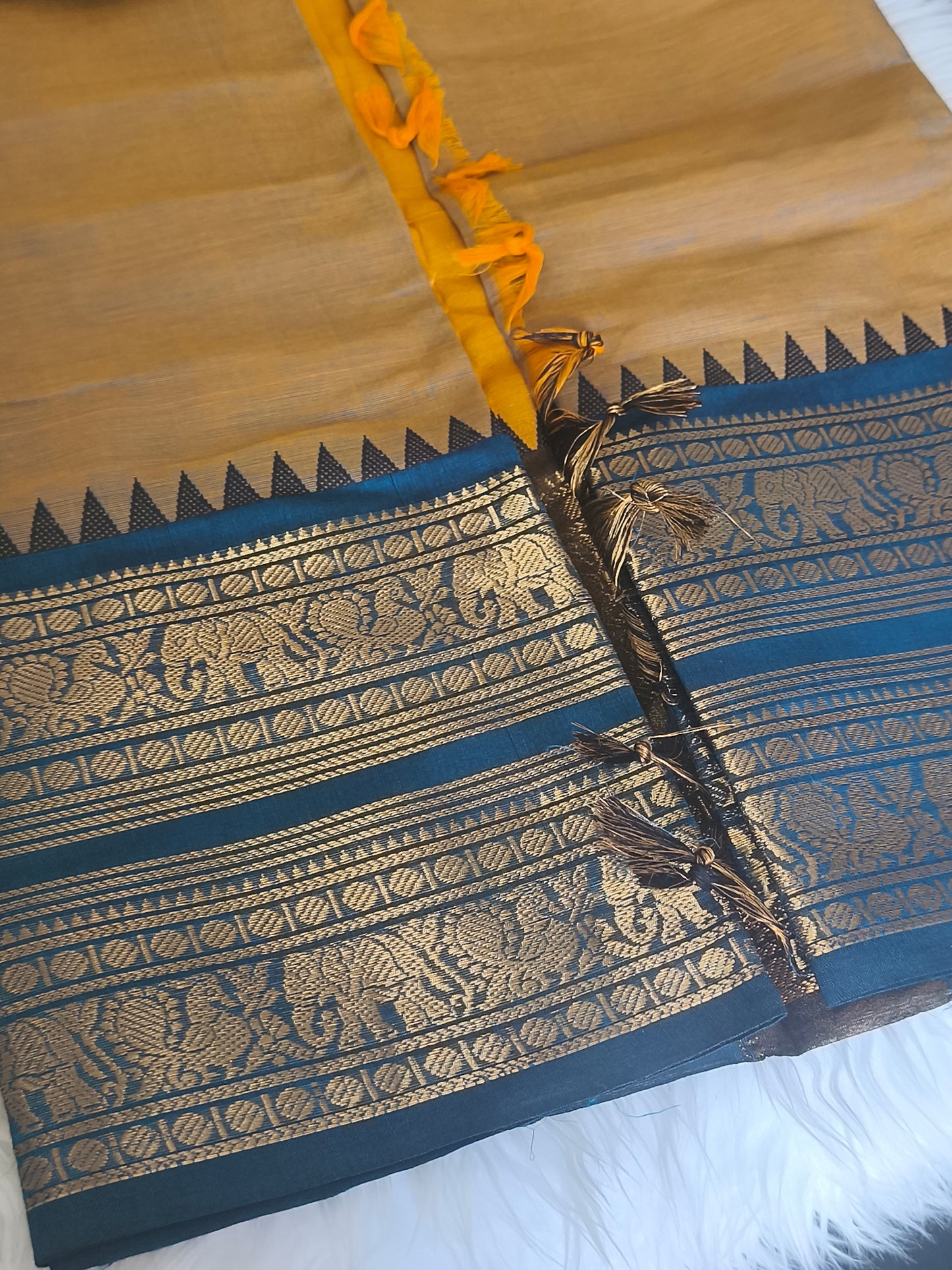 Pure handloom kanchi cotton saree