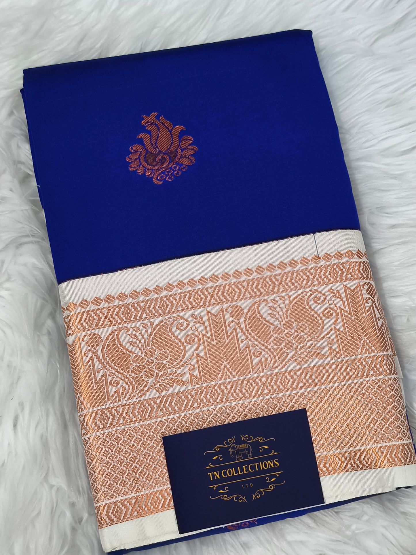Korvai Premium Soft Silk Saree (Royal Blue)