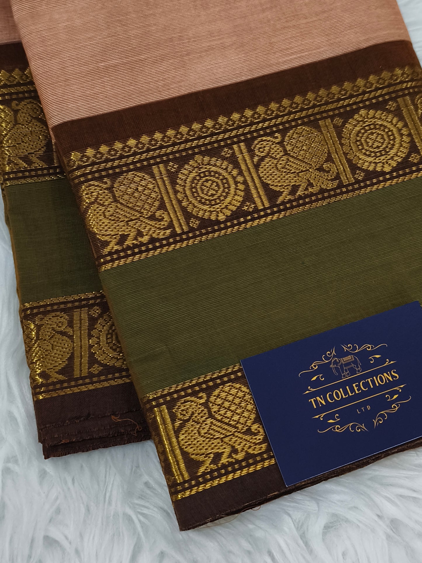 Pure Chettinad cotton saree with Kalamkarai blouse