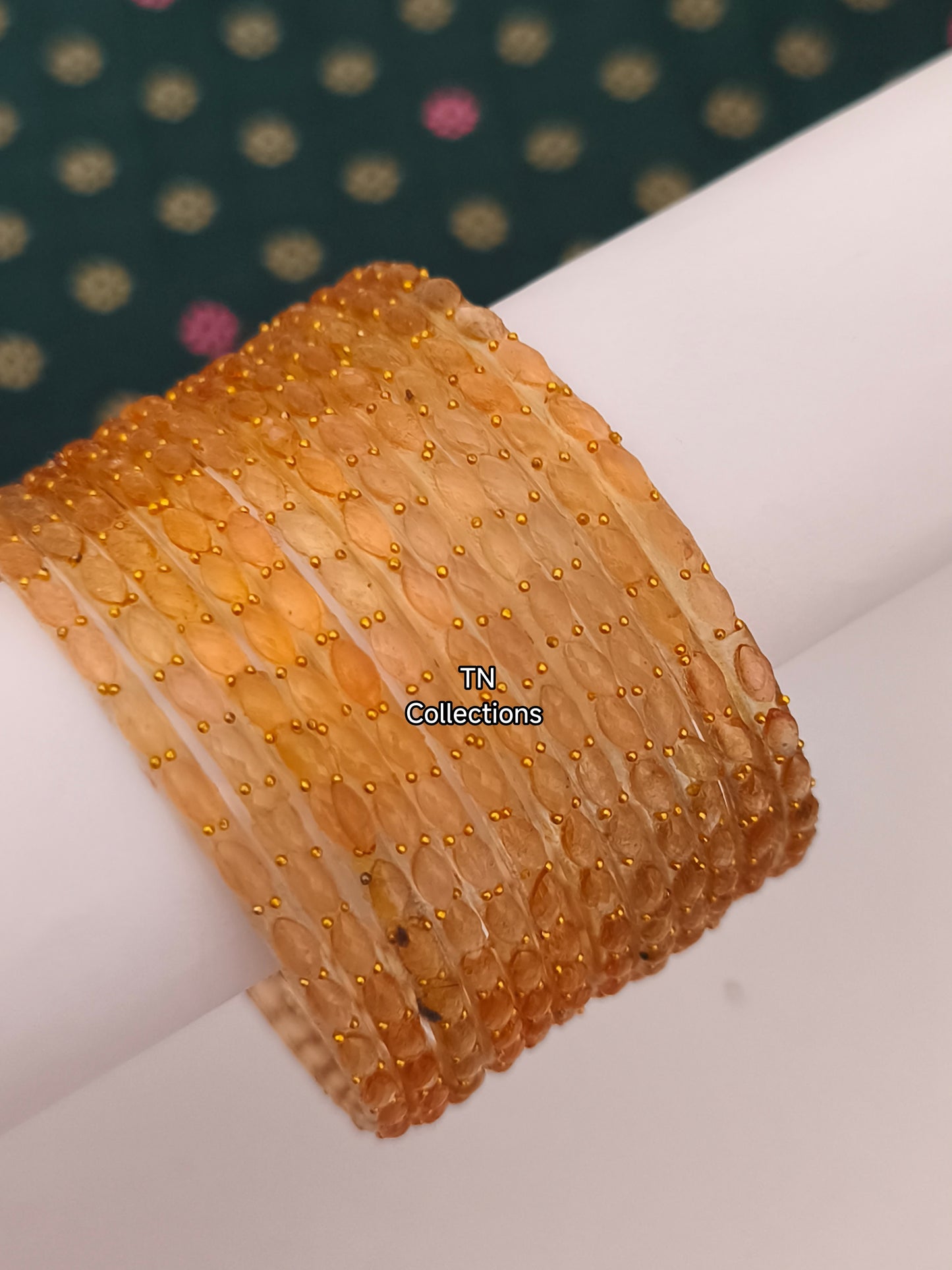 Trendy Raindrop Glass Bangles Set (Size 2.6)