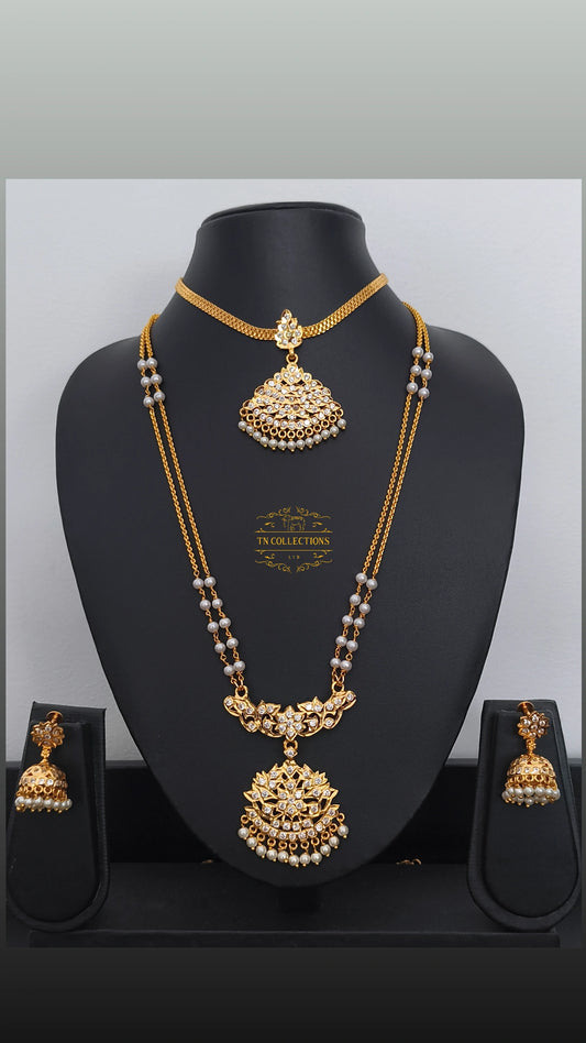 Micro Gold Plated Traditional Set (Full White stones)