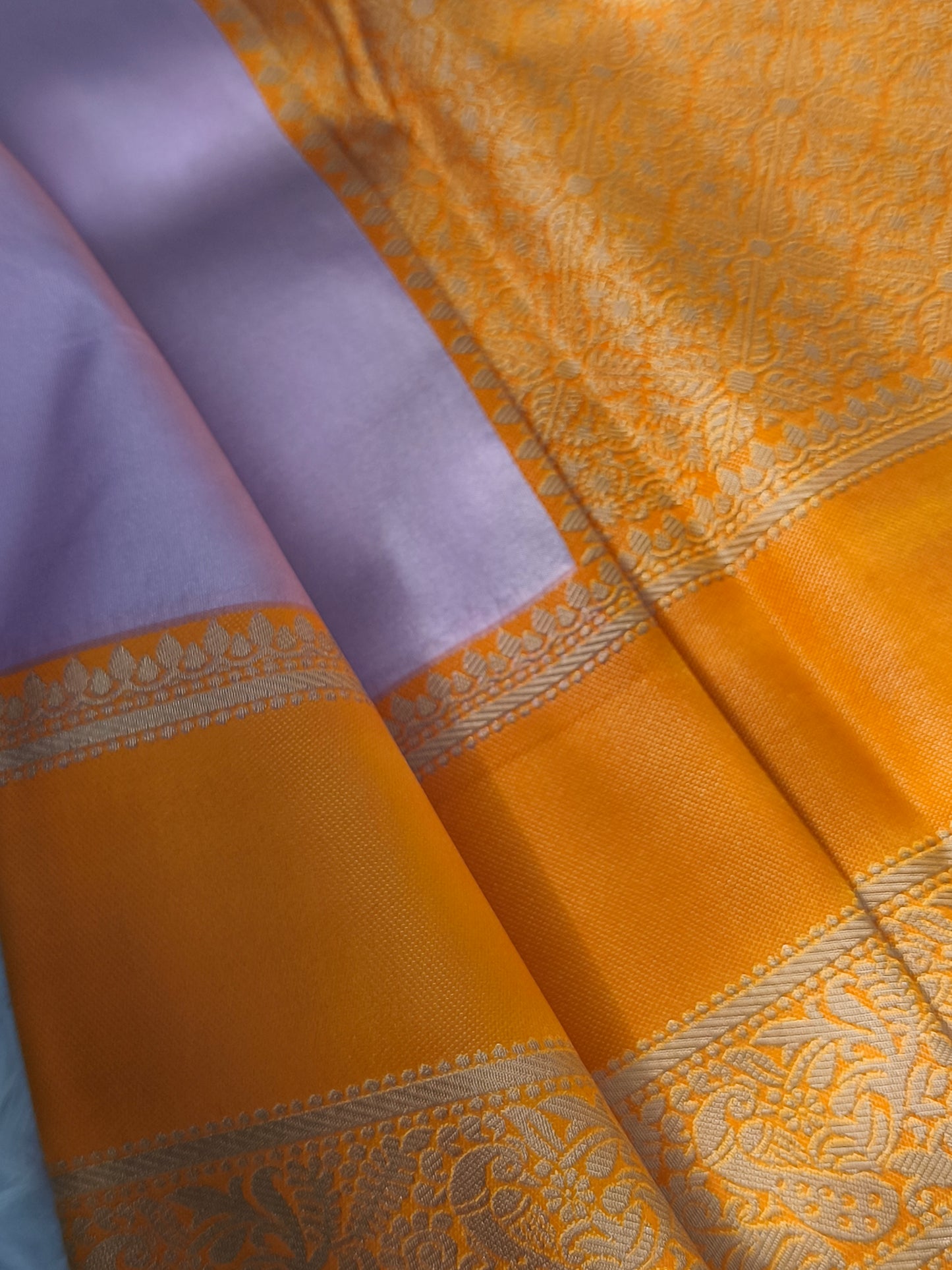 Stunning Kanchi Semi silk saree with contrast blouse