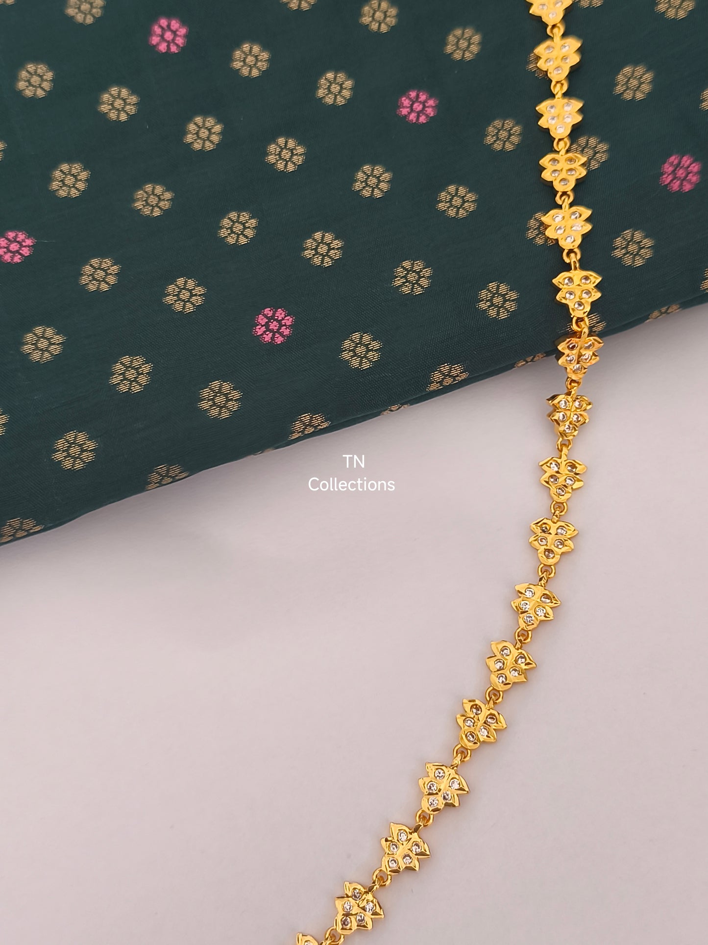 Micro gold plated Hip Chain(Full White stones)