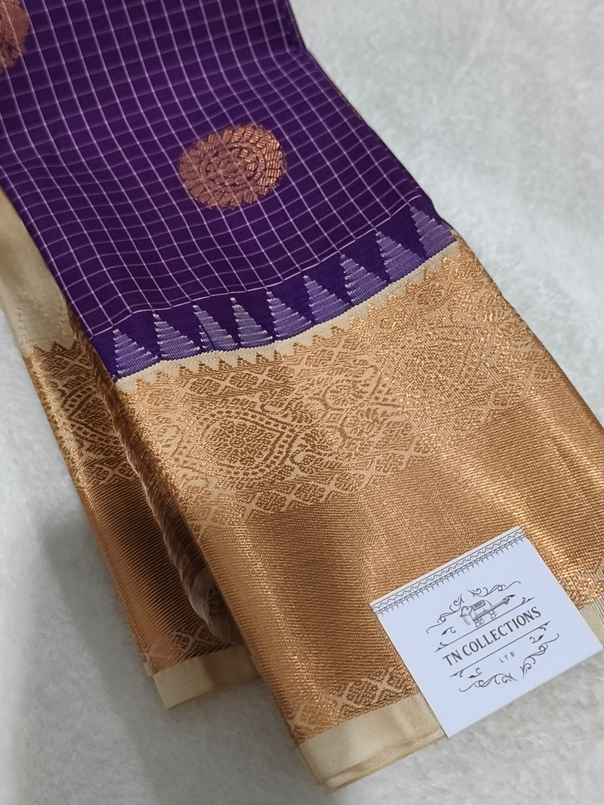 Checked Kanchi Semi Silk Saree