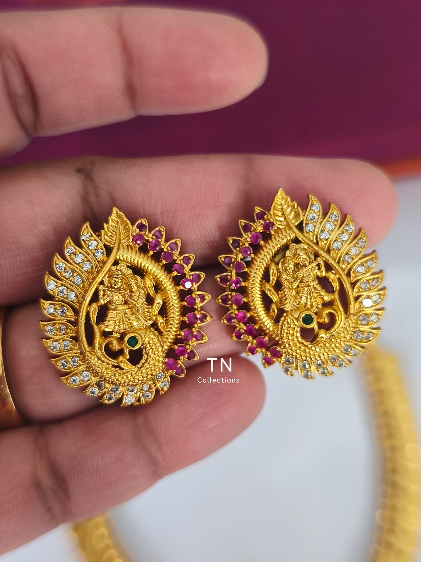 Gold Finish Coin Necklace with Earrings