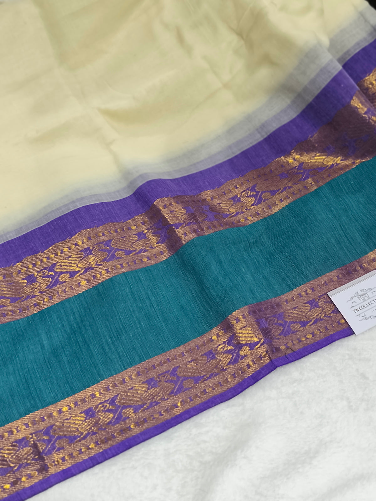 Kerala Special Mul Cotton Saree with Kanchi Border